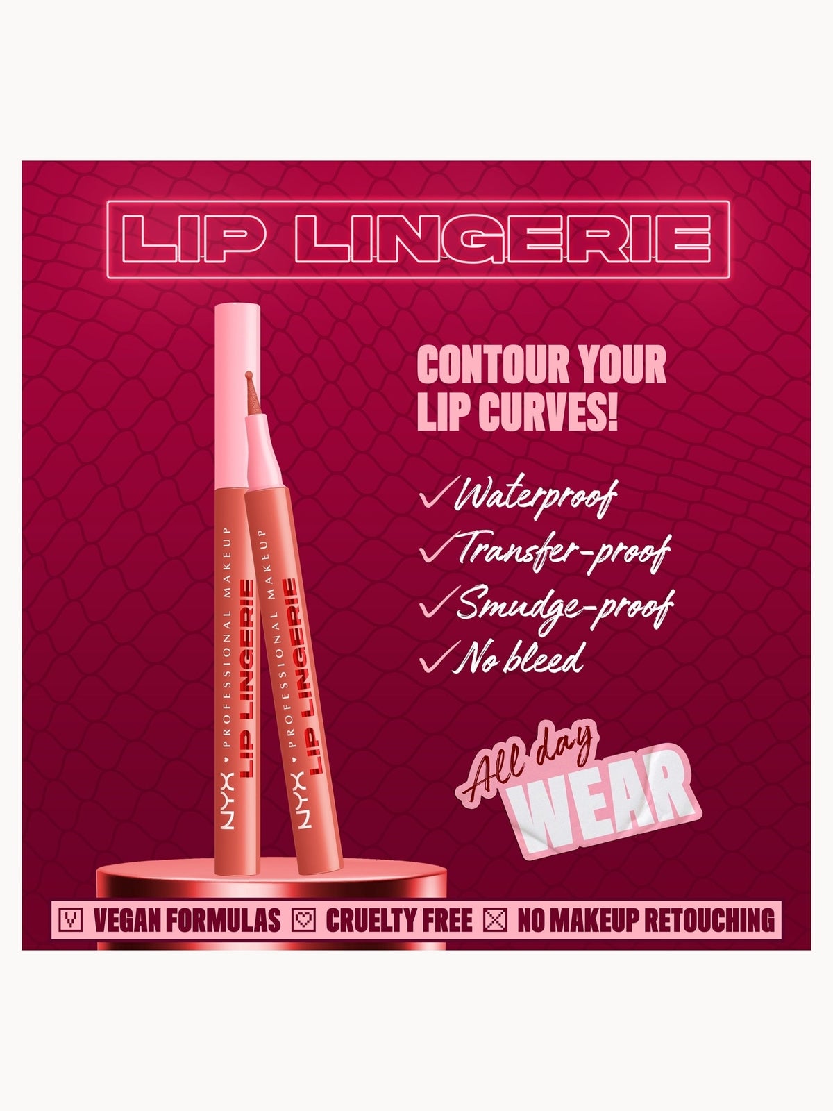 NYX Professional Makeup Lip Lingerie Lip Liner Stain, Seamless All Day Stain (Various Shades) - After Hours 4