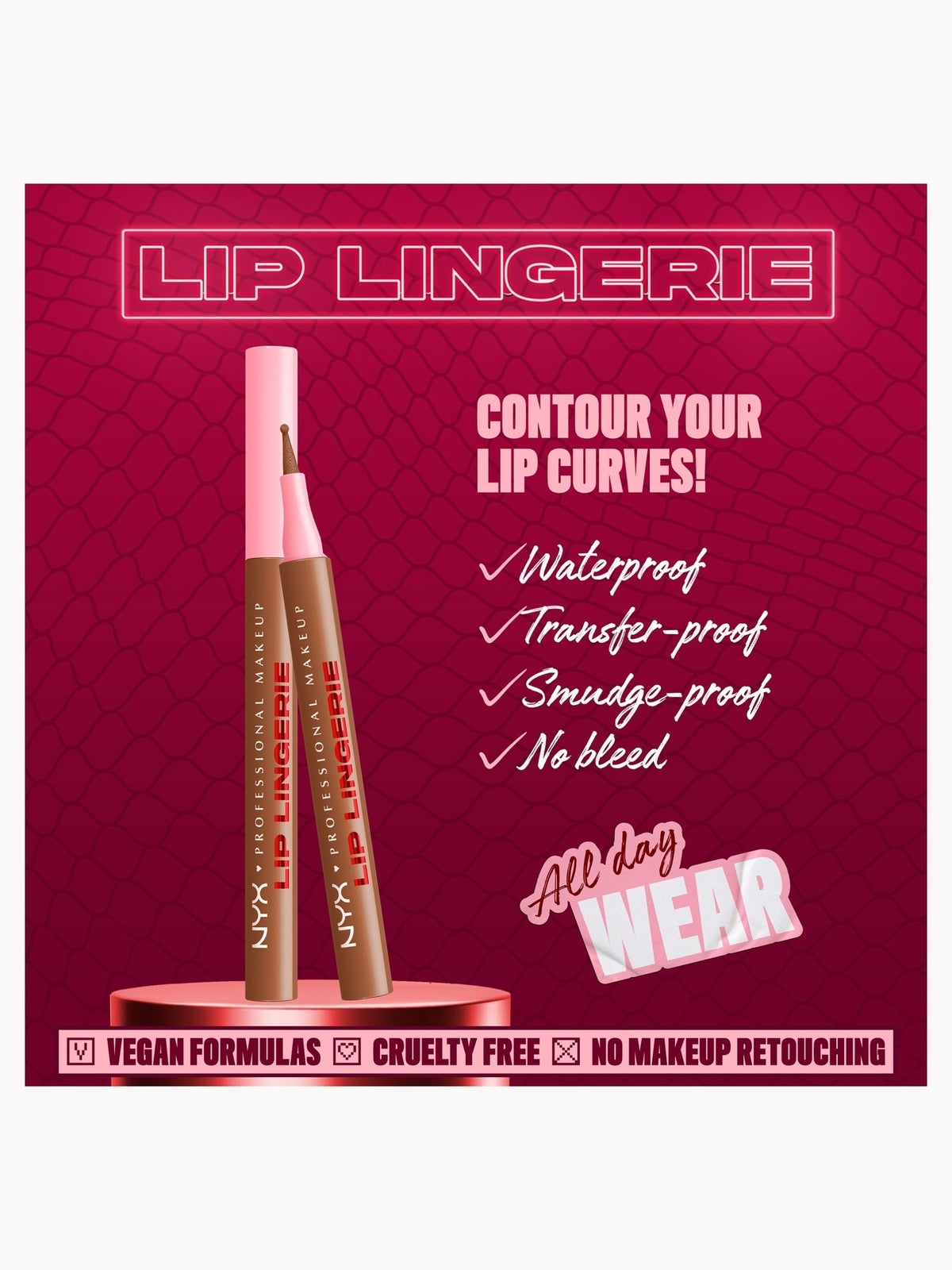 NYX Professional Makeup Lip Lingerie Lip Liner Stain, Seamless All Day Stain (Various Shades) - Steamy Spice 4
