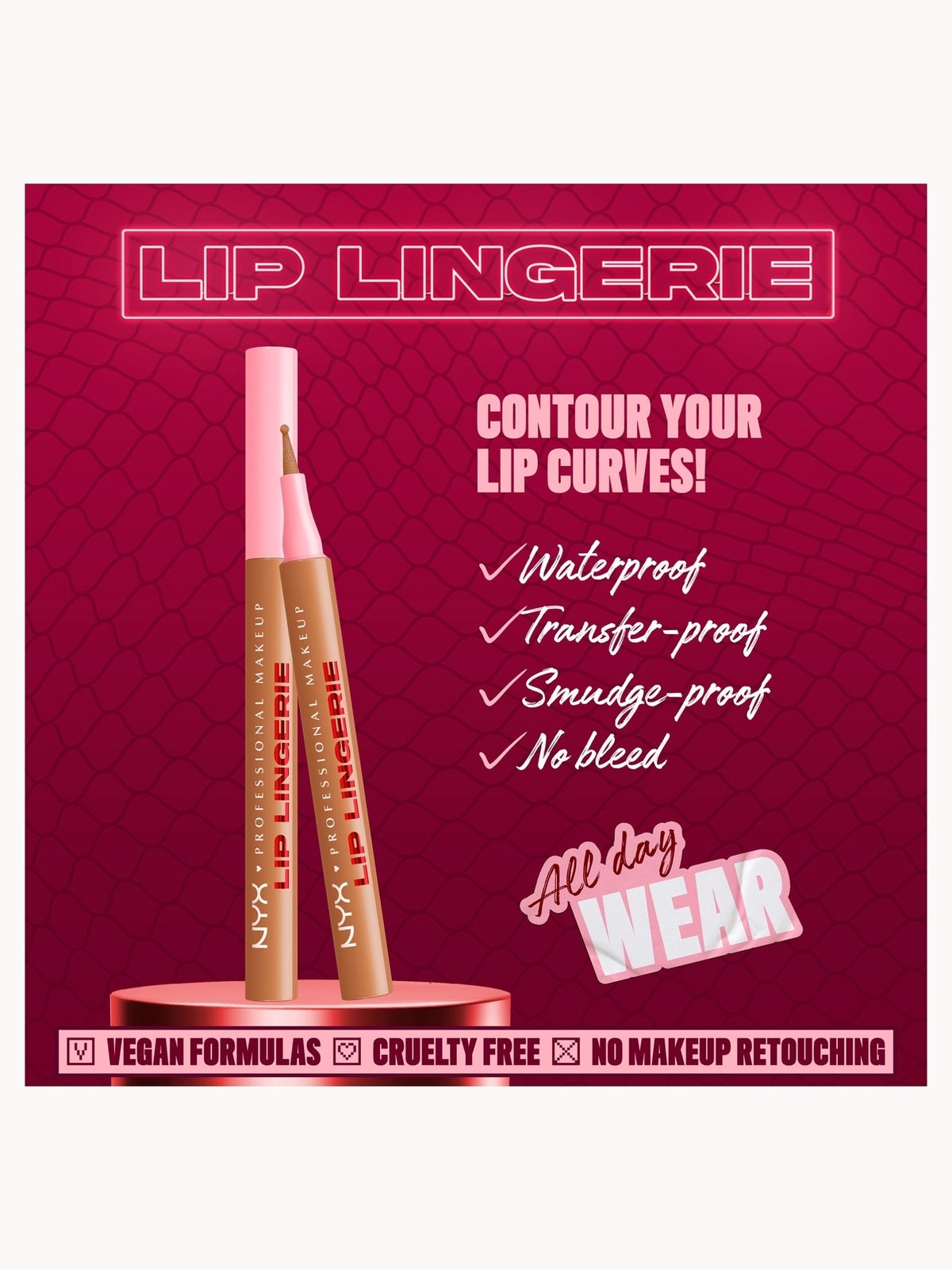 NYX Professional Makeup Lip Lingerie Lip Liner Stain, Seamless All Day Stain (Various Shades) - Tease U Later 4