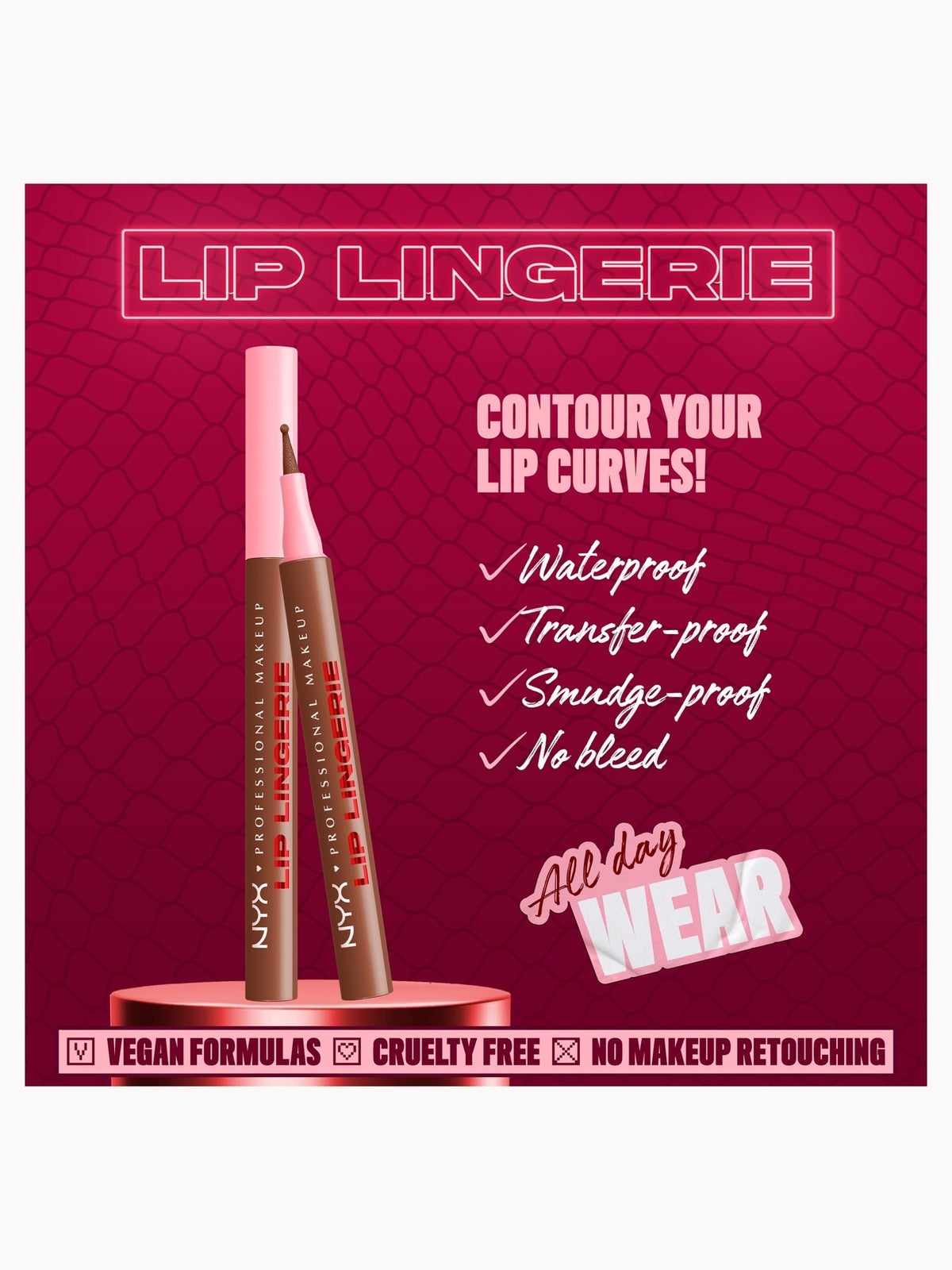 NYX Professional Makeup Lip Lingerie Lip Liner Stain, Seamless All Day Stain (Various Shades) - Up To No Good 4