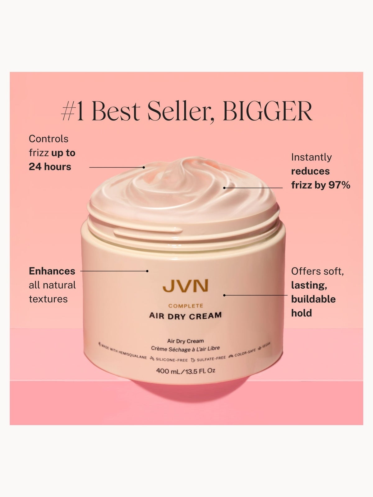 JVN Complete Air Dry Cream - Jumbo 400ml 3
