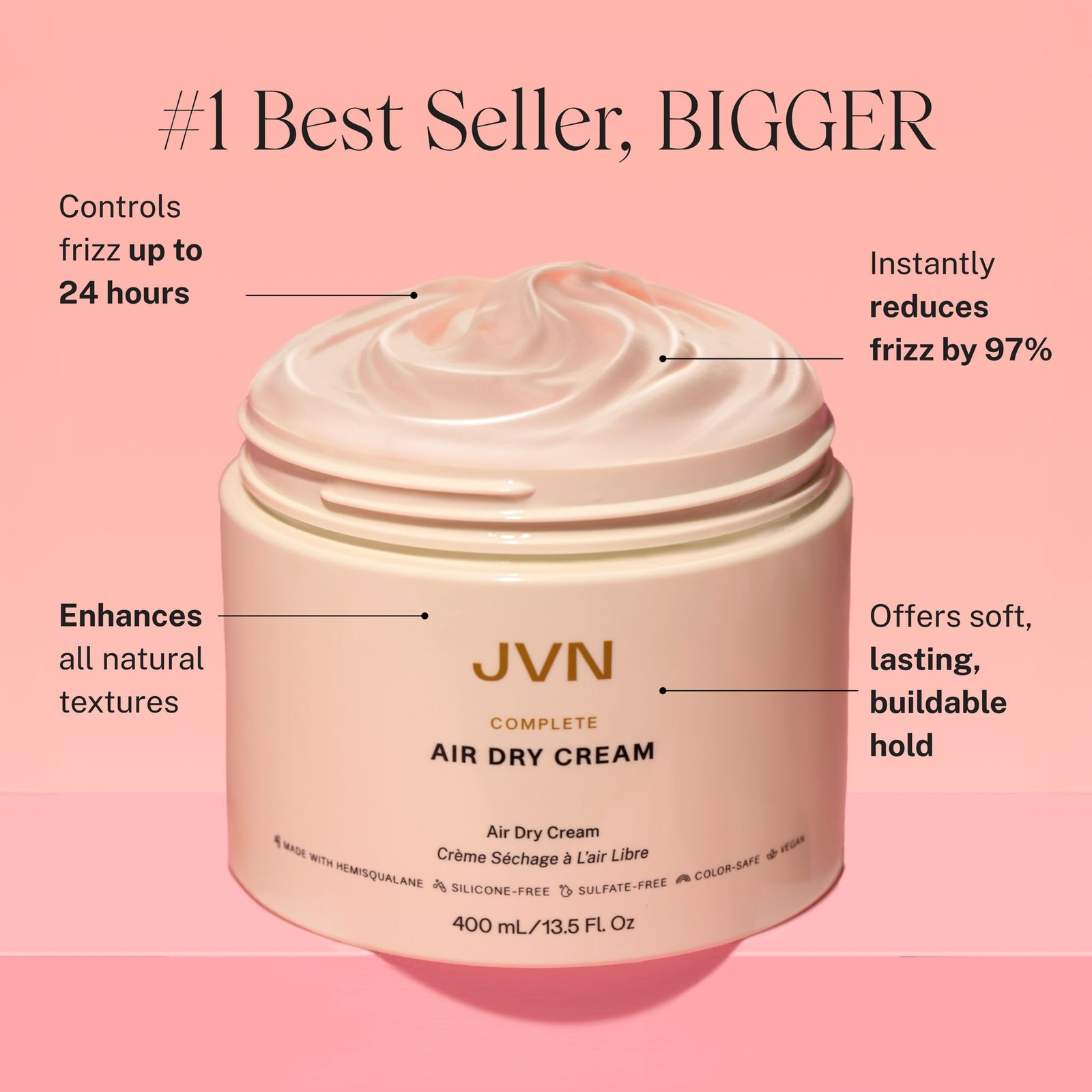 JVN Complete Air Dry Cream - Jumbo 400ml 3