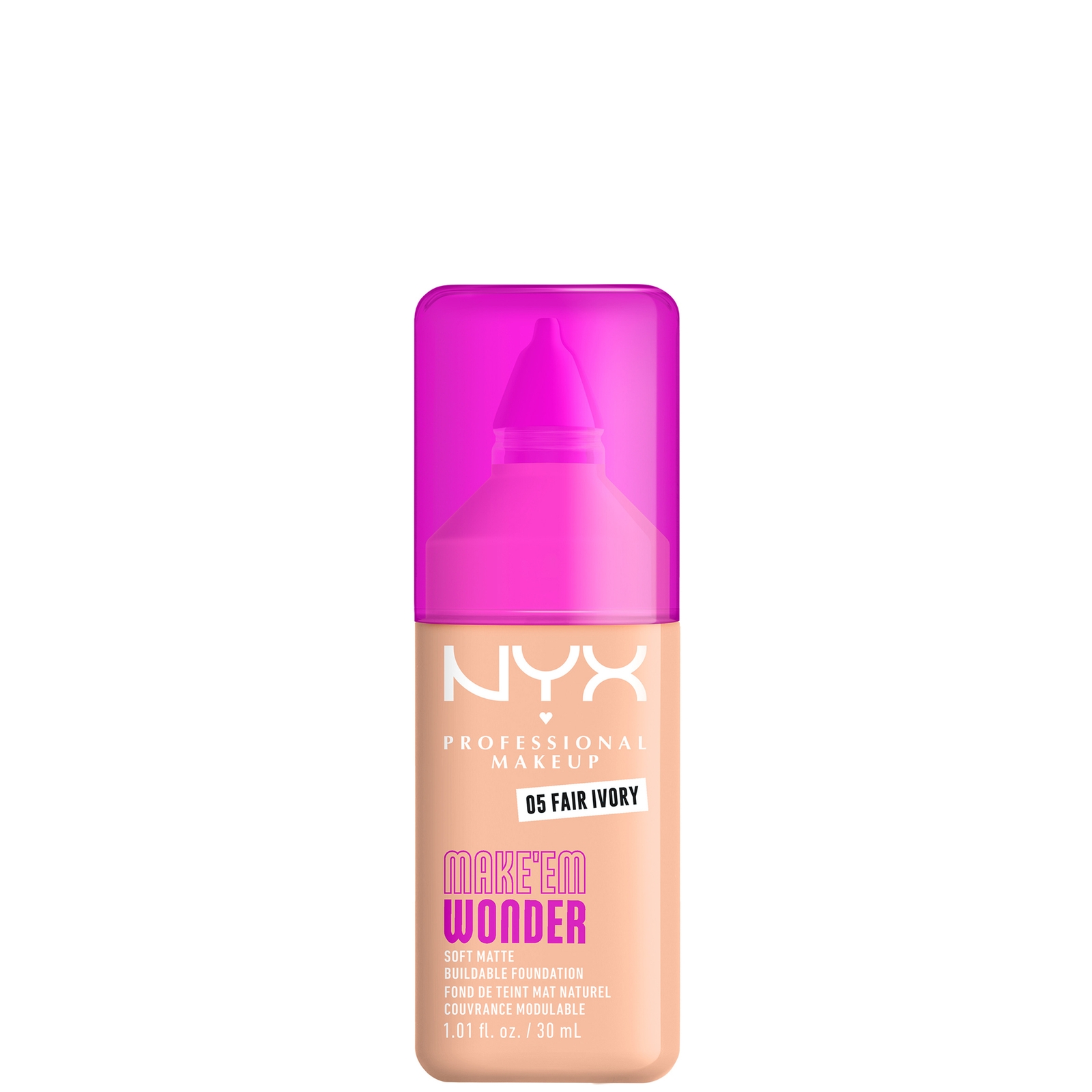 NYX Professional Makeup Make 'EM Wonder, 24H Soft Matte Foundation (Various Shades) - Fair Ivory