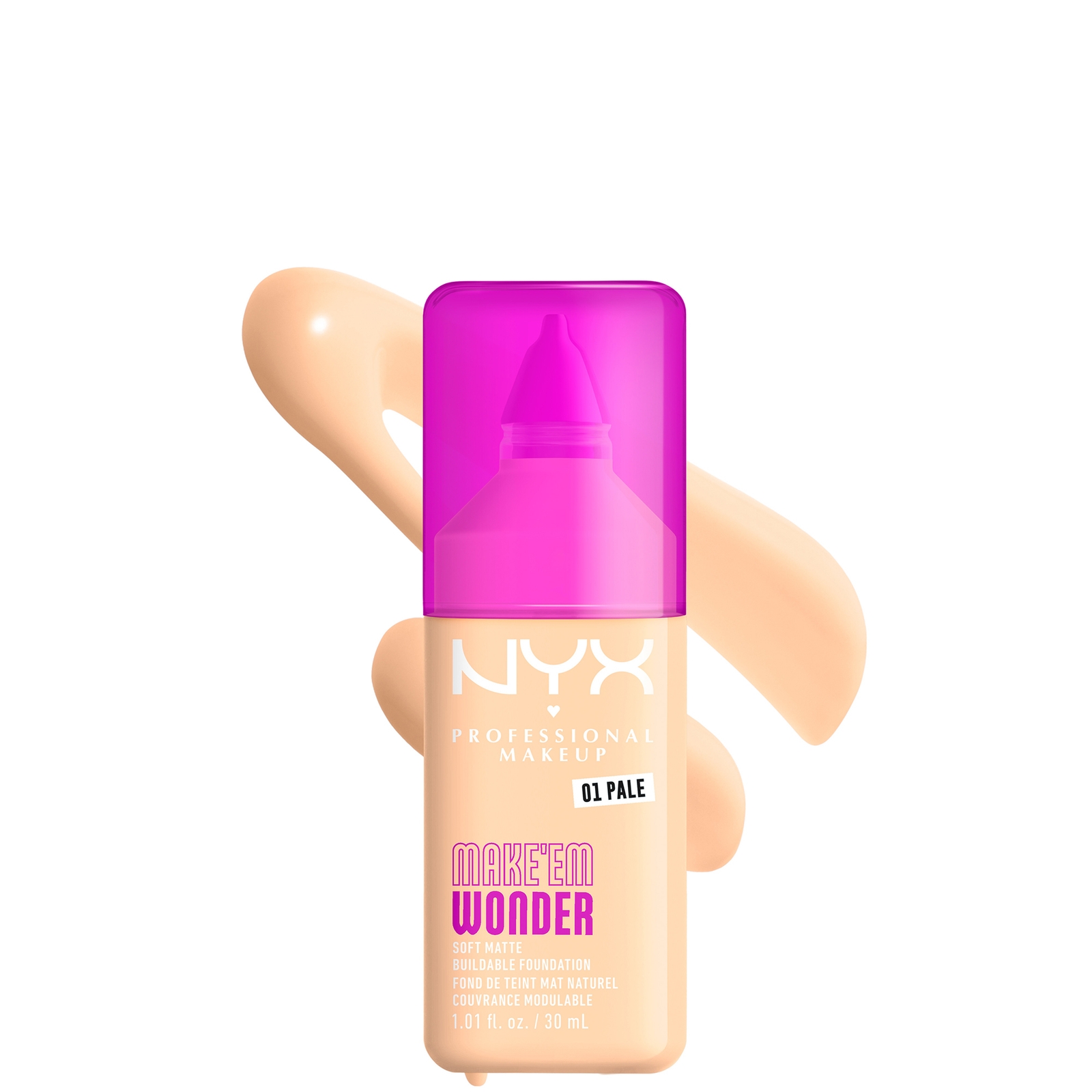 NYX Professional Makeup Make 'EM Wonder, 24H Soft Matte Foundation (Various Shades) - Pale