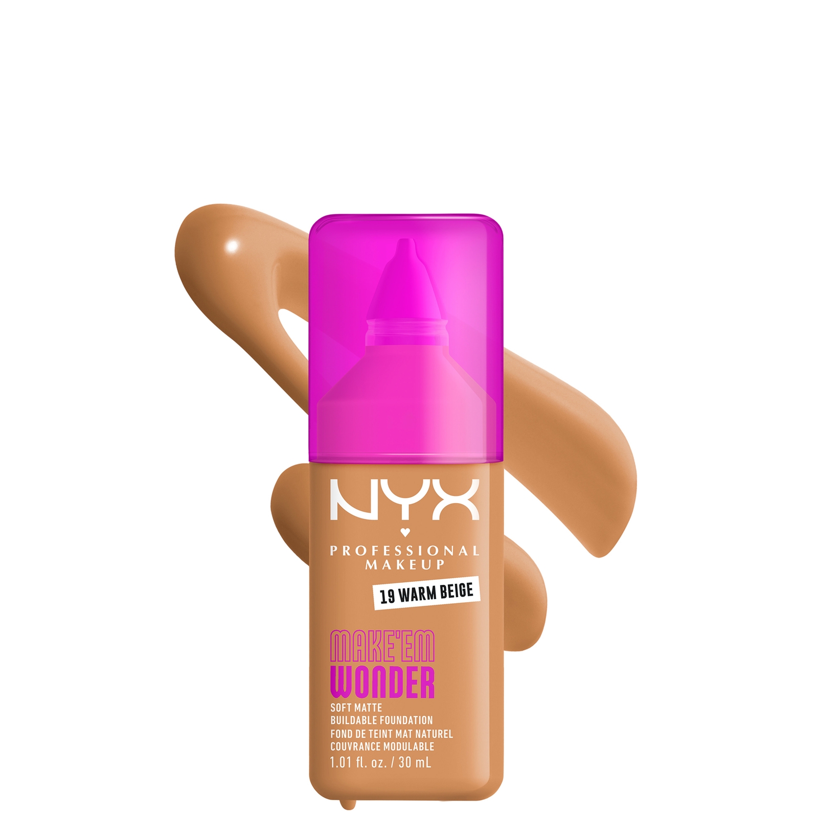 NYX Professional Makeup Make 'EM Wonder, 24H Soft Matte Foundation (Various Shades) - Warm Beige