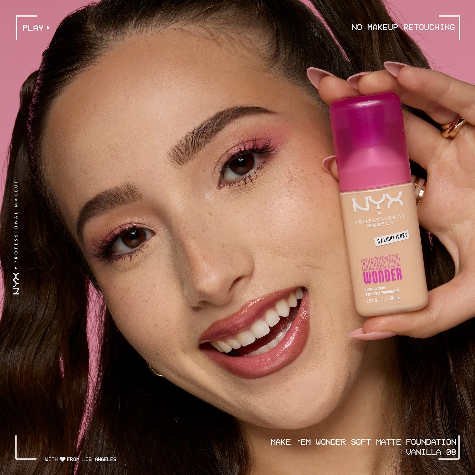 NYX Professional Makeup Make 'EM Wonder, 24H Soft Matte Foundation (Various Shades) - Vanilla 3