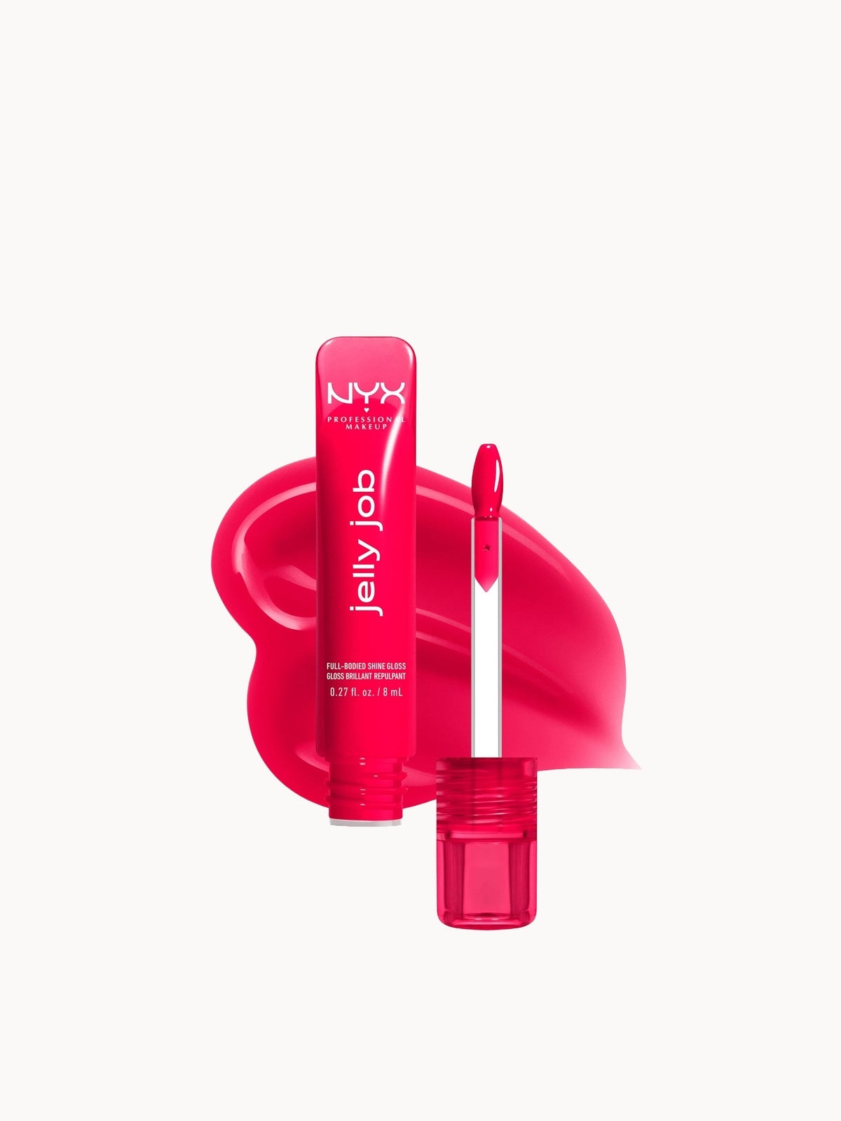 NYX Professional Makeup Jelly Job, Full-Bodied Shine Gloss, Lip-Smoothing Shine (Various Shades) - 14 Cherry Jelly 2