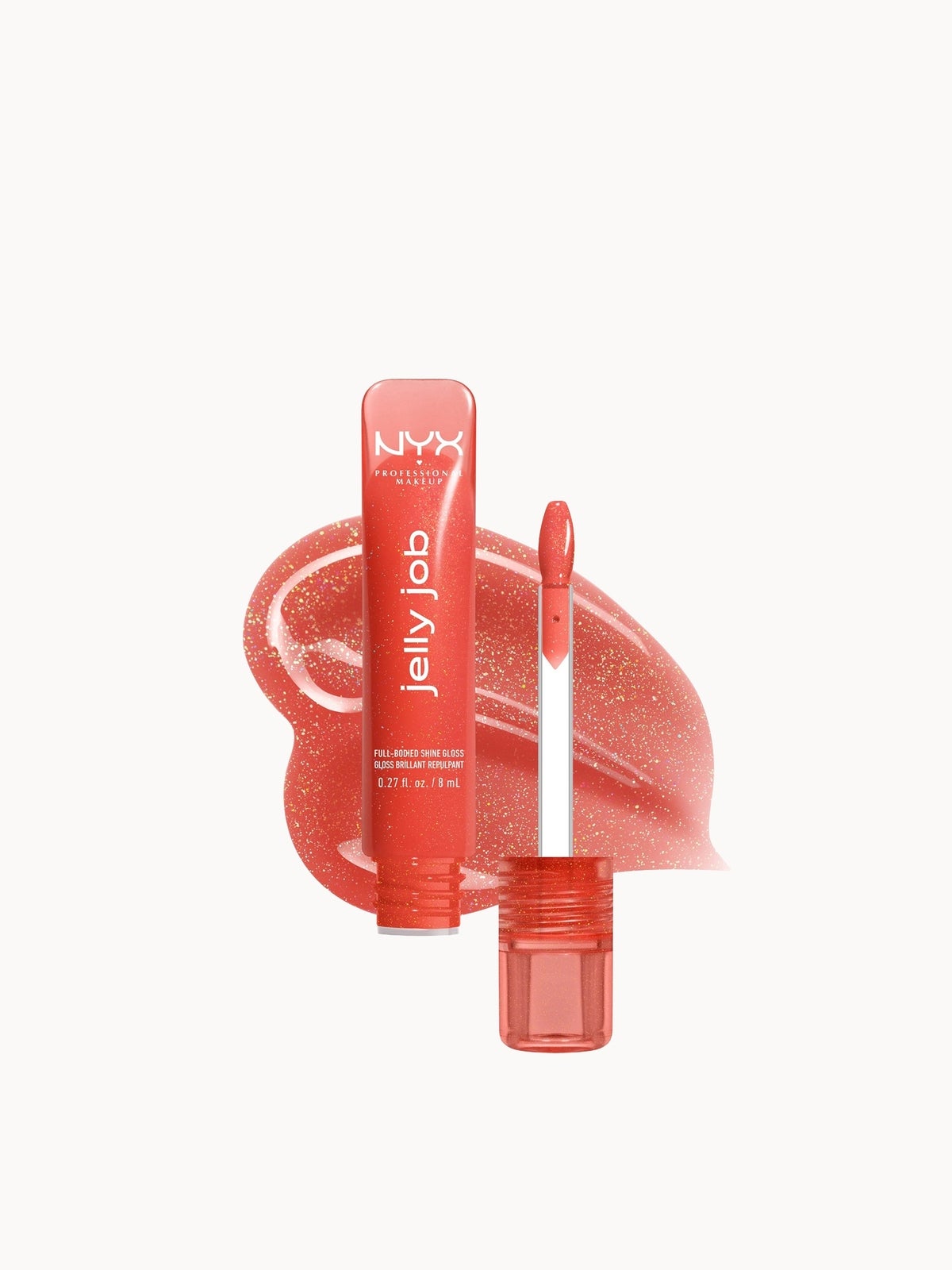 NYX Professional Makeup Jelly Job, Full-Bodied Shine Gloss, Lip-Smoothing Shine (Various Shades) - 12 Jelly Squeeze 2