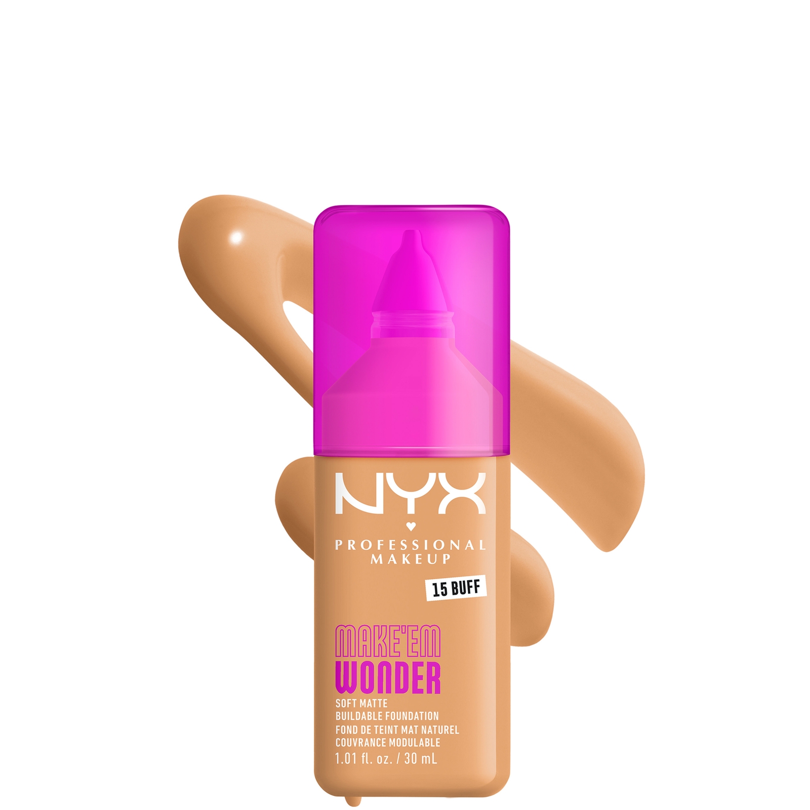 NYX Professional Makeup Make 'EM Wonder, 24H Soft Matte Foundation (Various Shades) - Buff