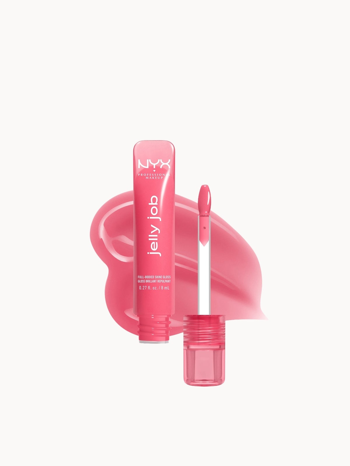 NYX Professional Makeup Jelly Job, Full-Bodied Shine Gloss, Lip-Smoothing Shine (Various Shades) - 7 Jelly Blushin' 2