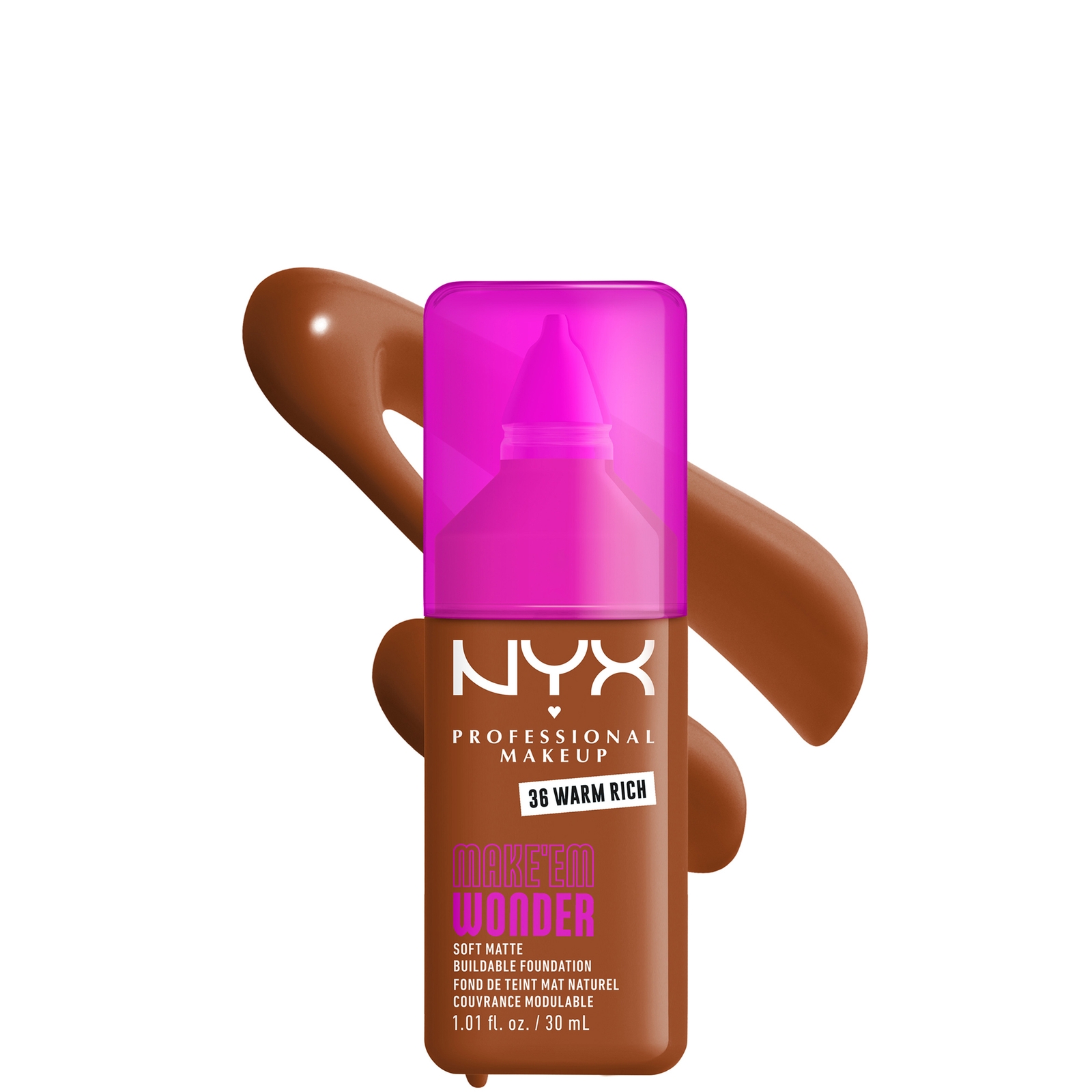 NYX Professional Makeup Make 'EM Wonder, 24H Soft Matte Foundation (Various Shades) - Warm Rich