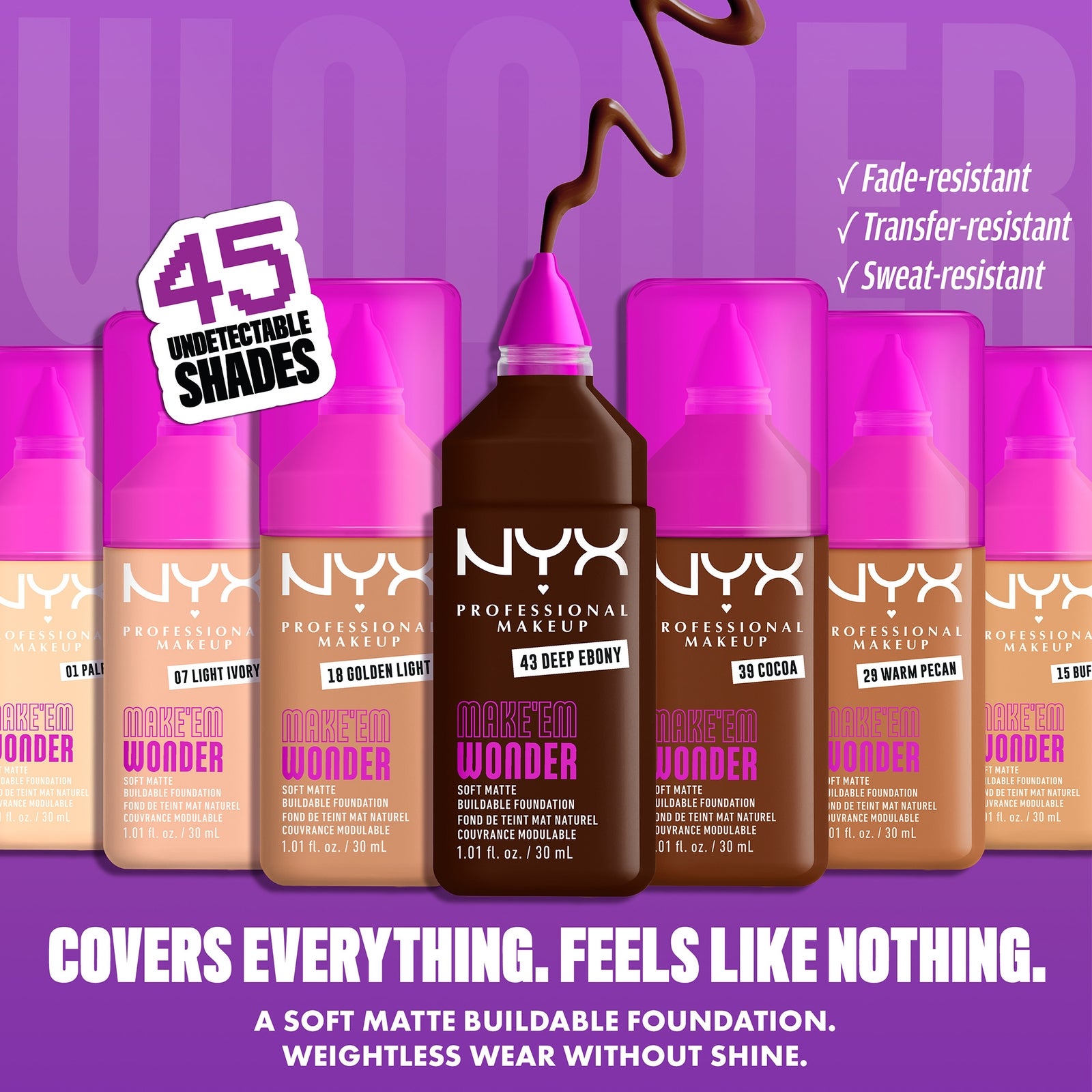 NYX Professional Makeup Make 'EM Wonder, 24H Soft Matte Foundation (Various Shades) - Golden 2