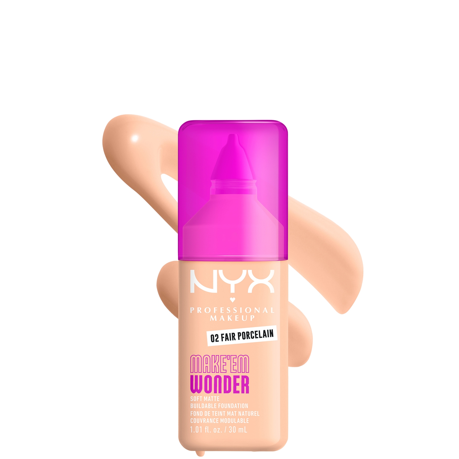 

NYX Professional Makeup Make 'EM Wonder, 24H Soft Matte Foundation (Various Shades) - Fair Porcelain