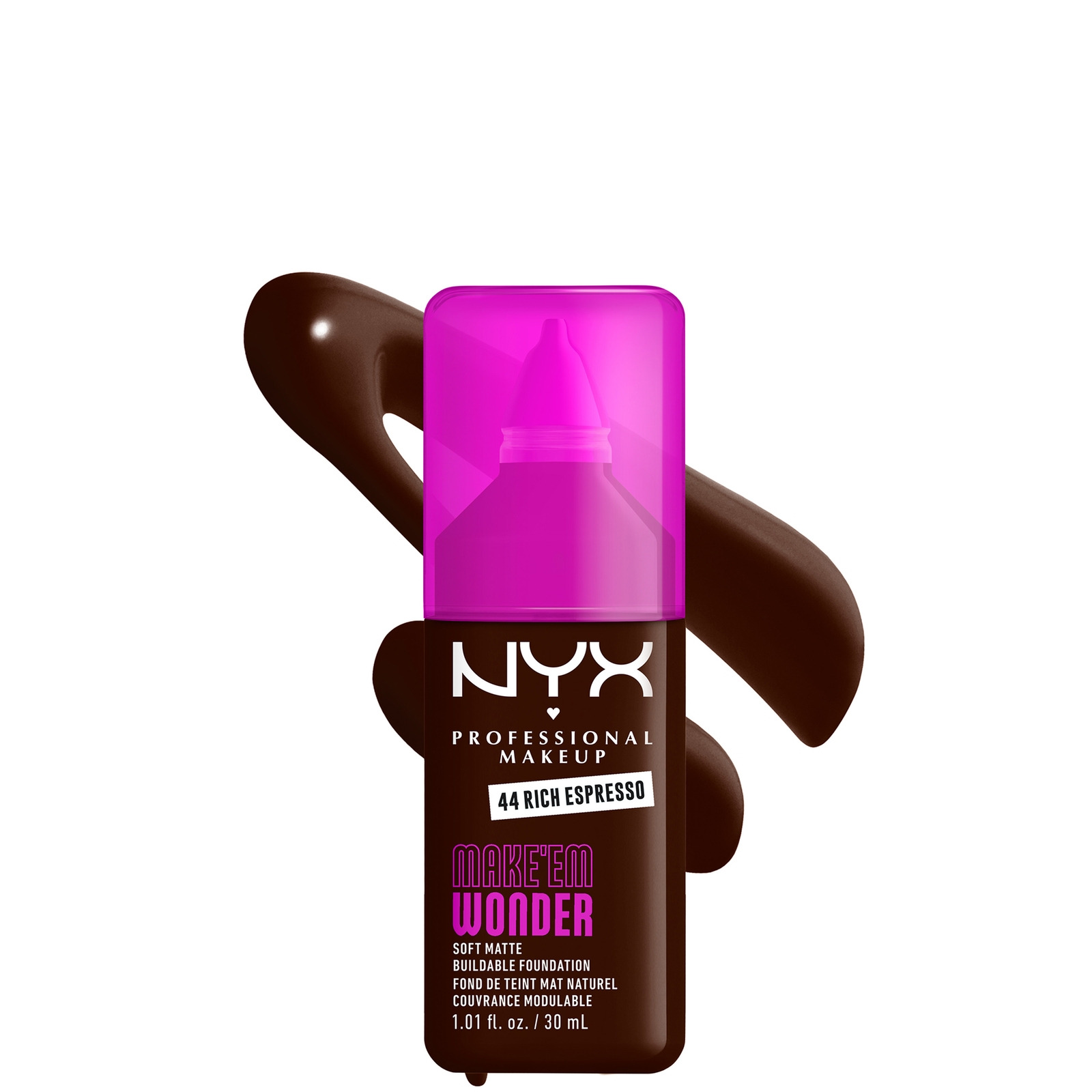 NYX Professional Makeup Make 'EM Wonder, 24H Soft Matte Foundation (Various Shades) - Rich Espresso
