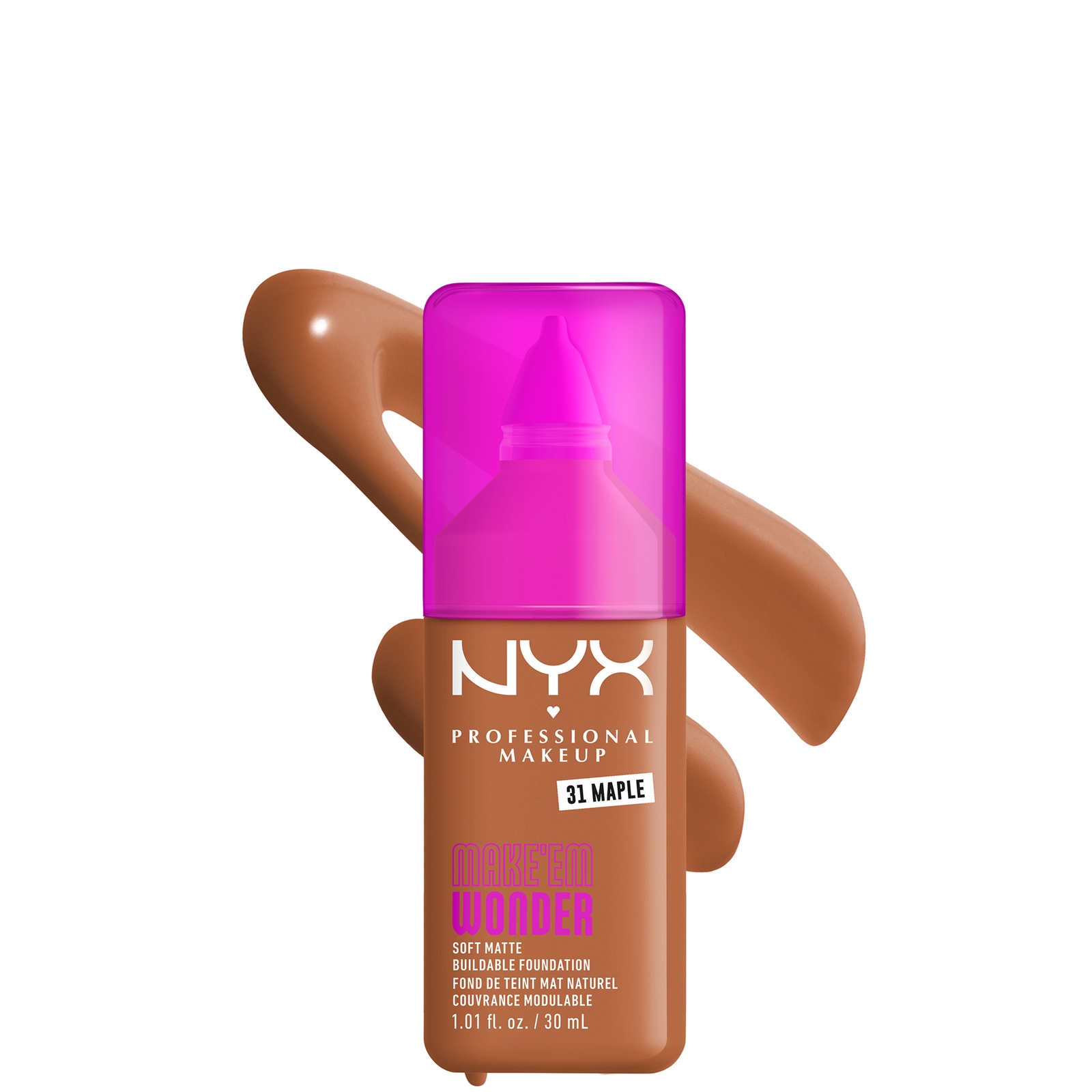 NYX Professional Makeup Make 'EM Wonder, 24H Soft Matte Foundation (Various Shades) - Maple