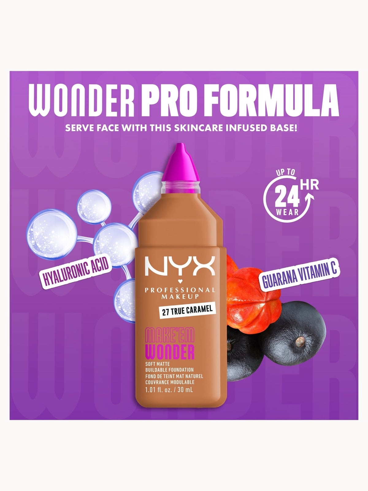 NYX Professional Makeup Make 'EM Wonder, 24H Soft Matte Foundation (Various Shades) - True Caramel 4