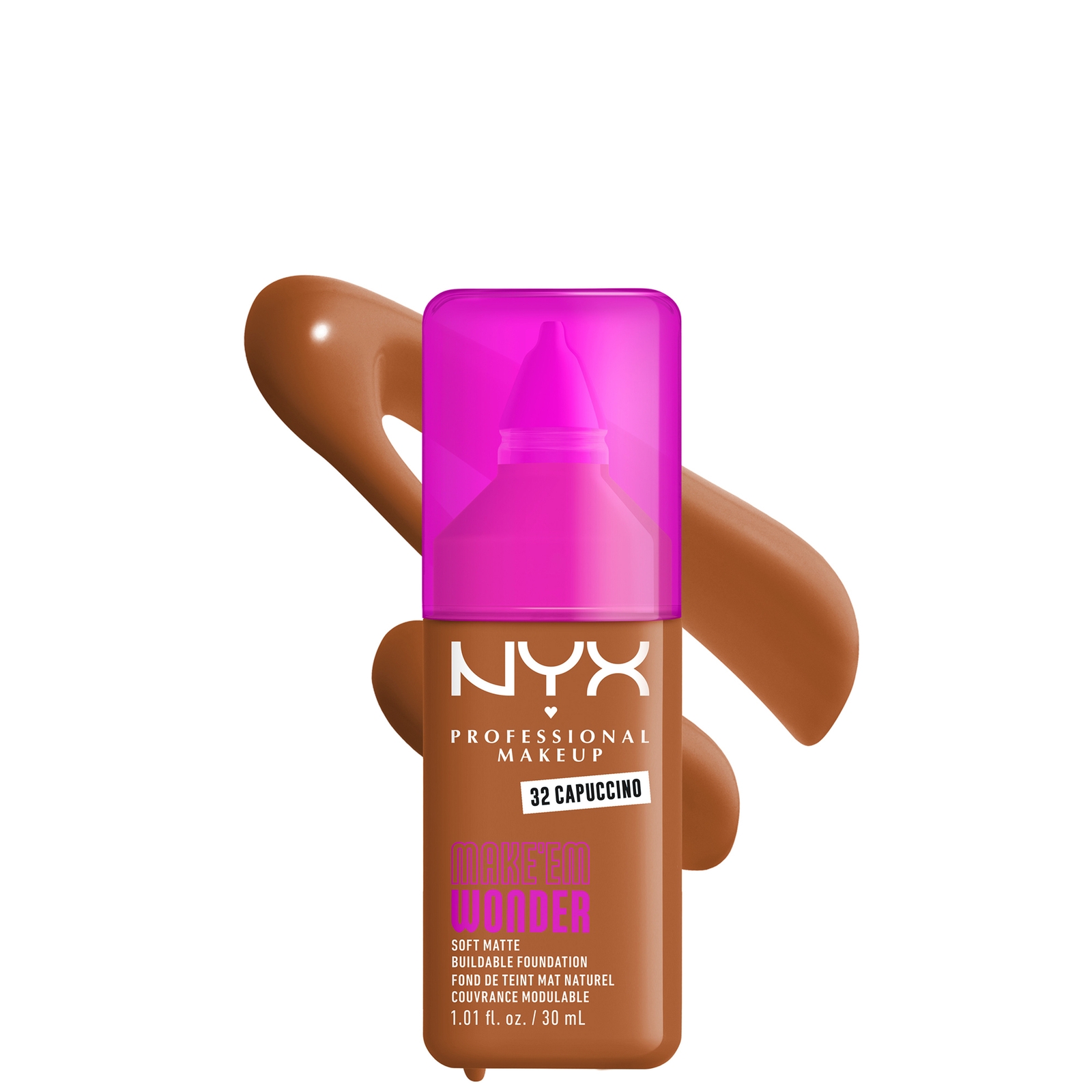 NYX Professional Makeup Make 'EM Wonder, 24H Soft Matte Foundation (Various Shades) - Cappuccino