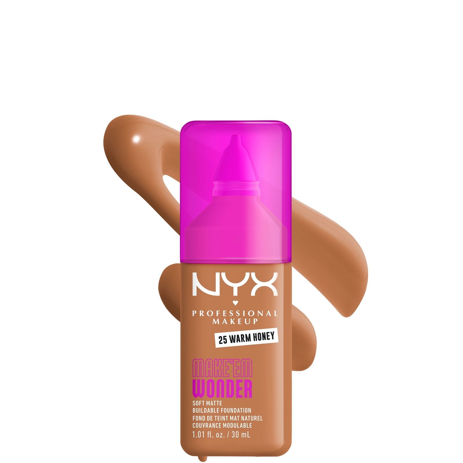 NYX Professional Makeup Make 'EM Wonder, 24H Soft Matte Foundation (Various Shades) - Warm Honey