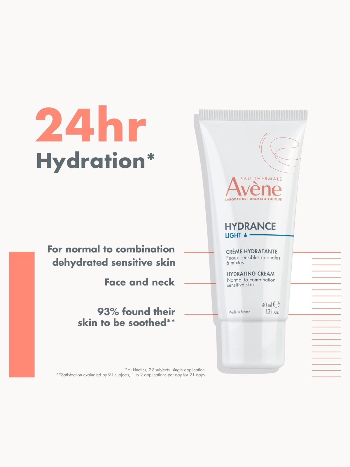 Avène Hydrance Light Hydrating Cream for Dehydrated Skin 40ml 2