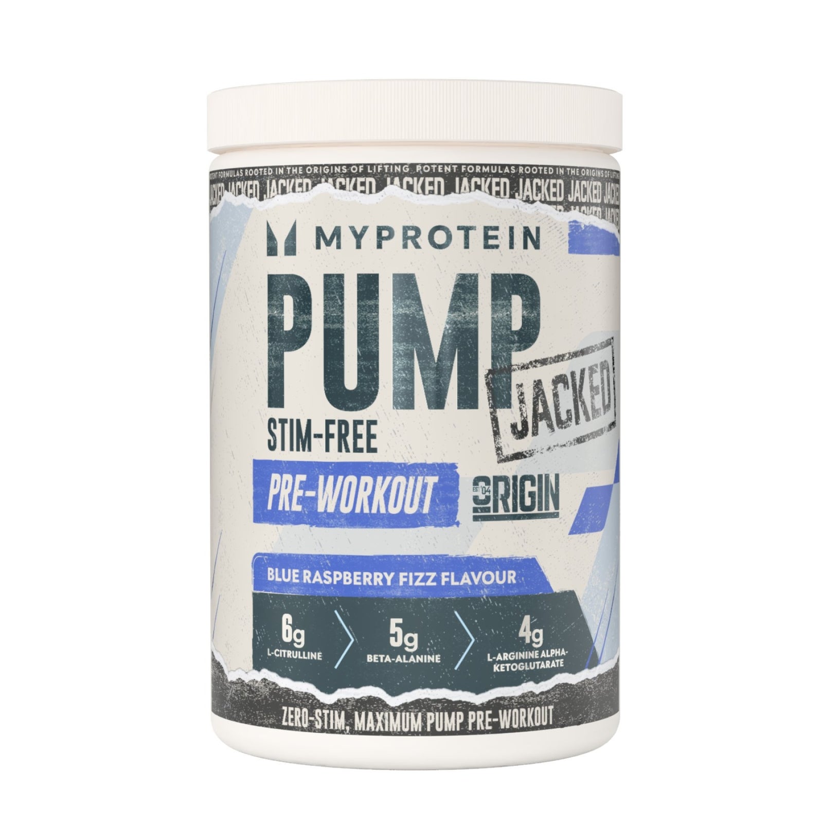 Origin Jacked Pump Pre-Workout - 625G - 25servings - Blue Raspberry Fizz