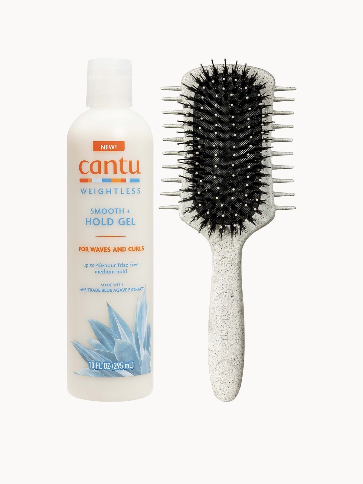 Cantu Weightless Smooth + Hold Gel 295ml & Curl Definer Brush Duo