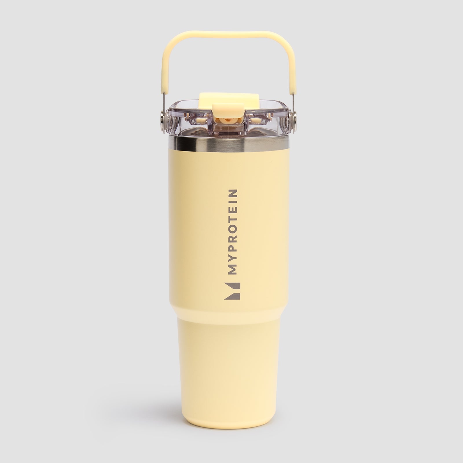 Myprotein Recycled Metal Top Handle Straw Bottle 900ml - Butter