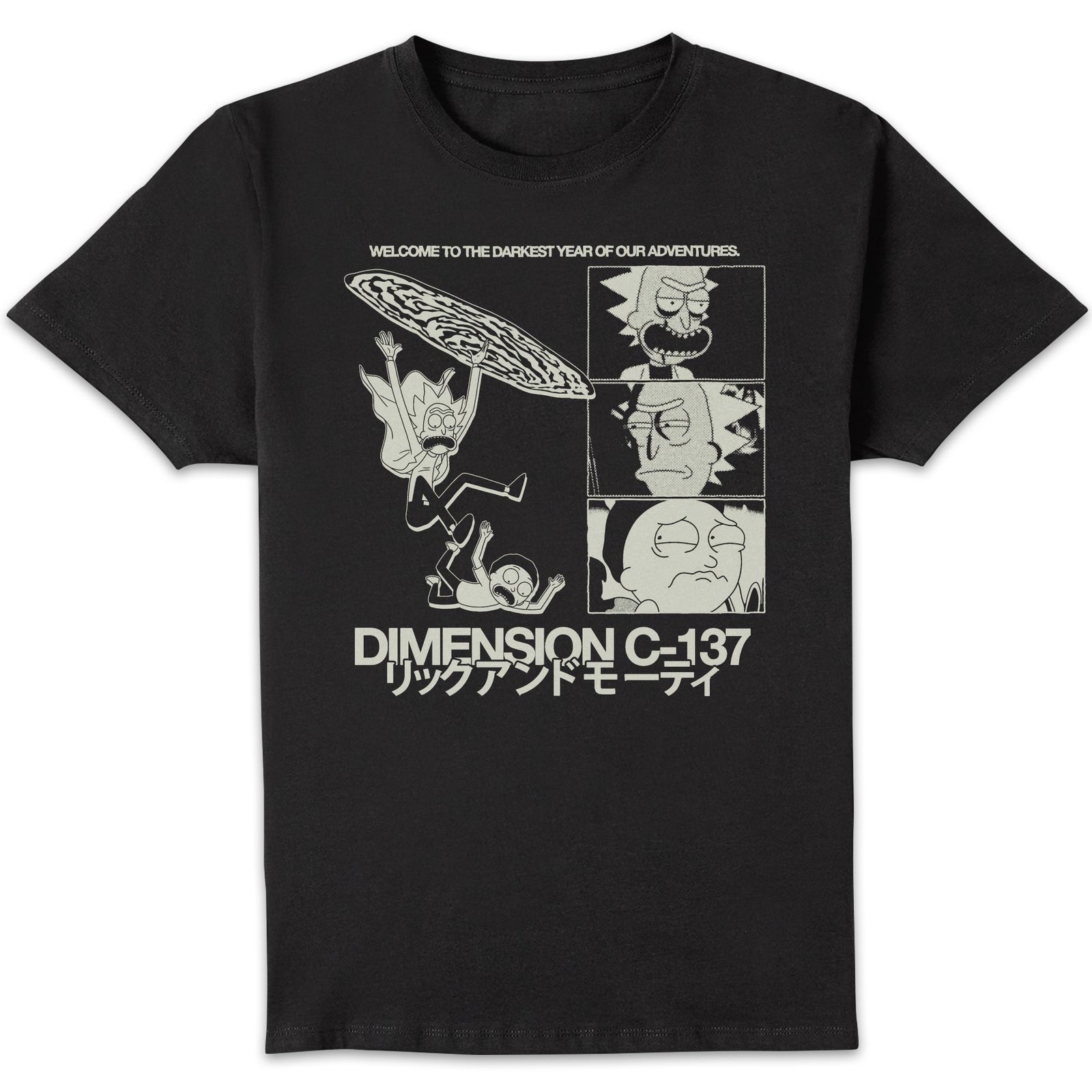 Rick and Morty Darkest Year Of Our Adventures Unisexe T-shirt - Noir