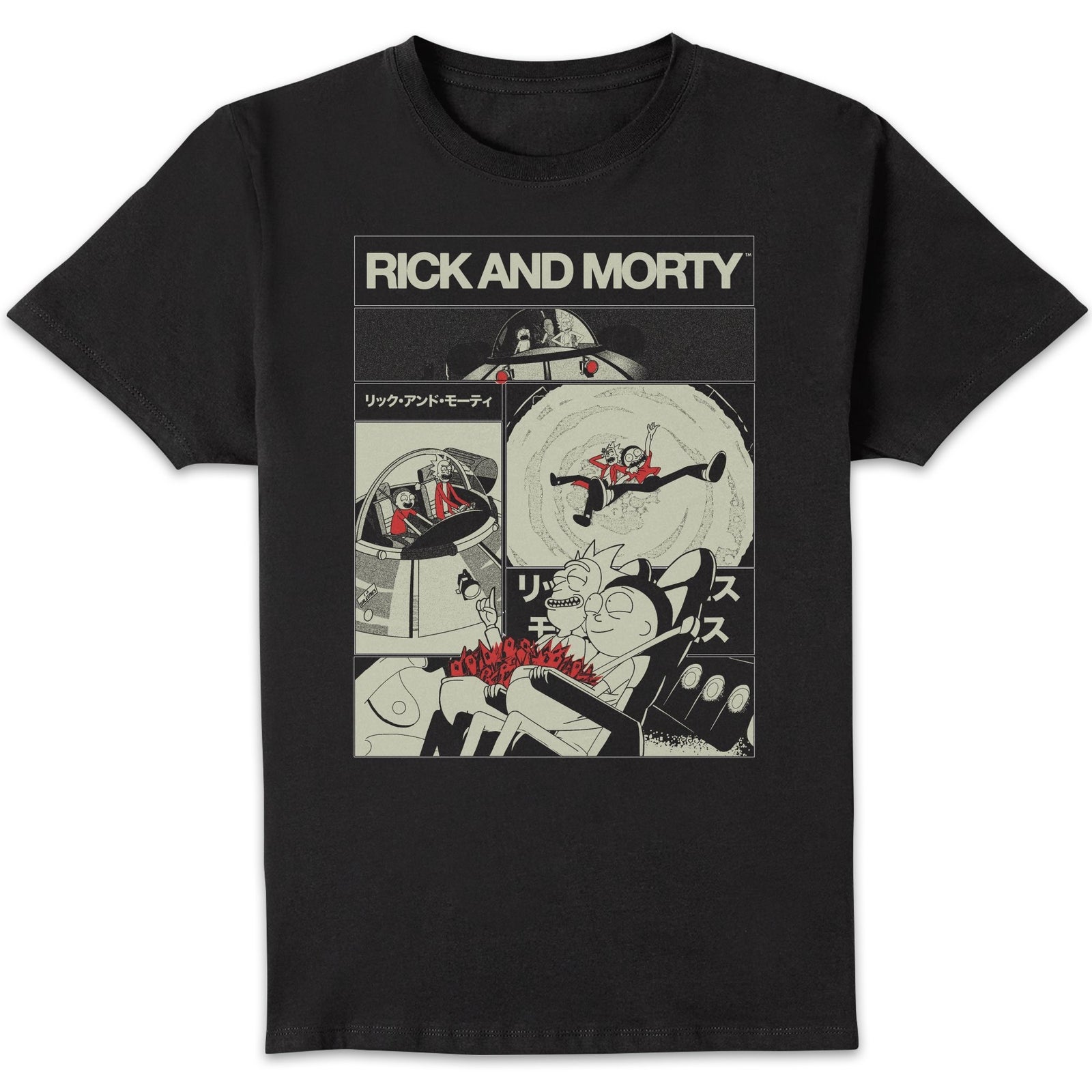 Rick and Morty Comic Strip Unisex T-Shirt - Black - XL