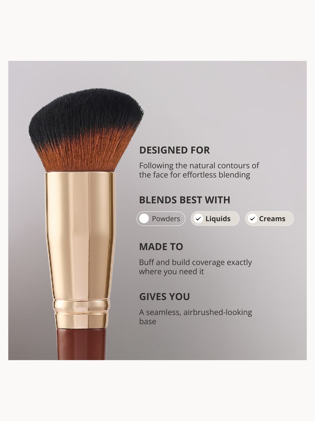 Spectrum Collections Pantherine B27 Angled Buffing Foundation Makeup Brush 4