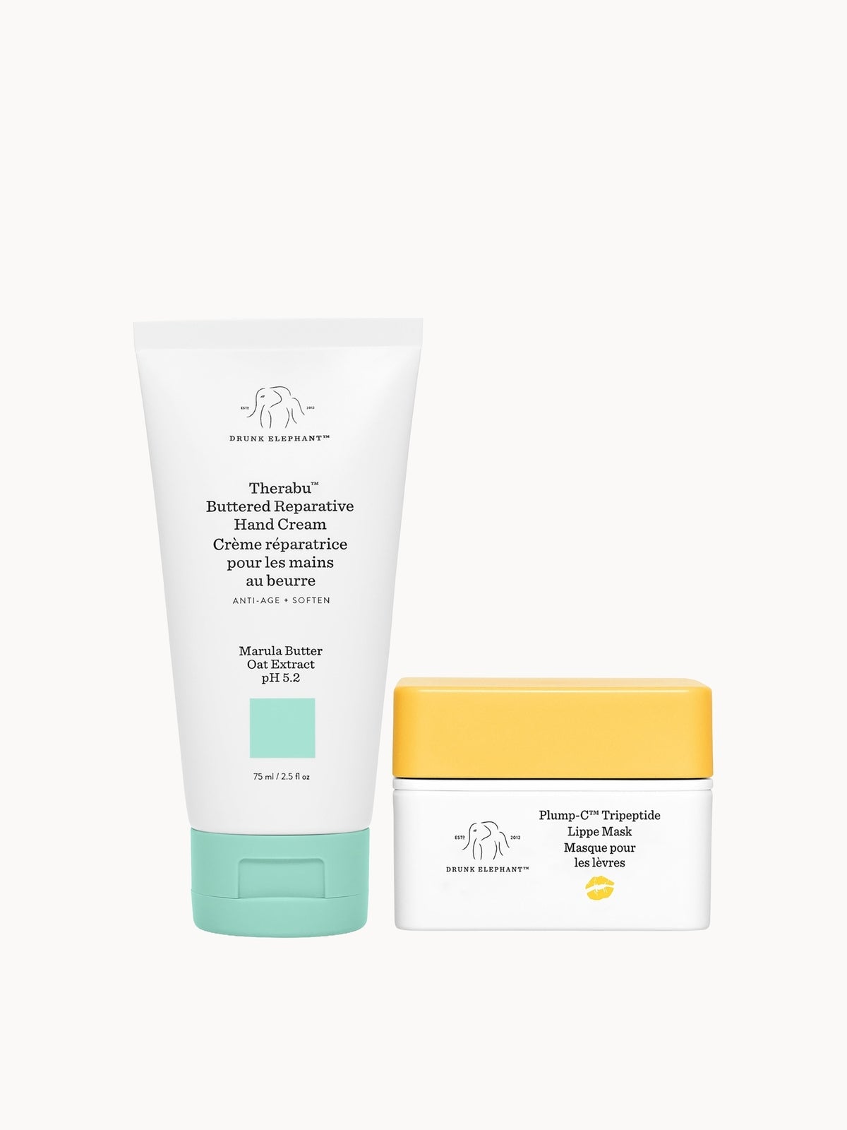 Drunk Elephant Plump - C Tripeptide Lippe Mask & Hand Cream Bundle