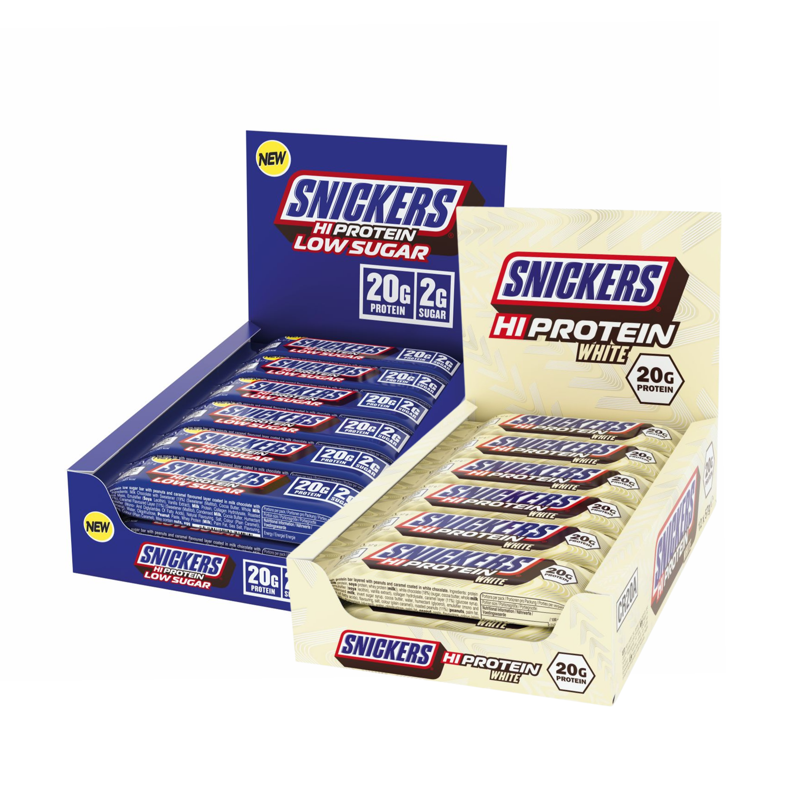Myprotein UK MyProtein HiProtein Bars - Twin Pack - Snickers White HiProtein Bar - Snickers Original HiProtein Bar - 24Bars