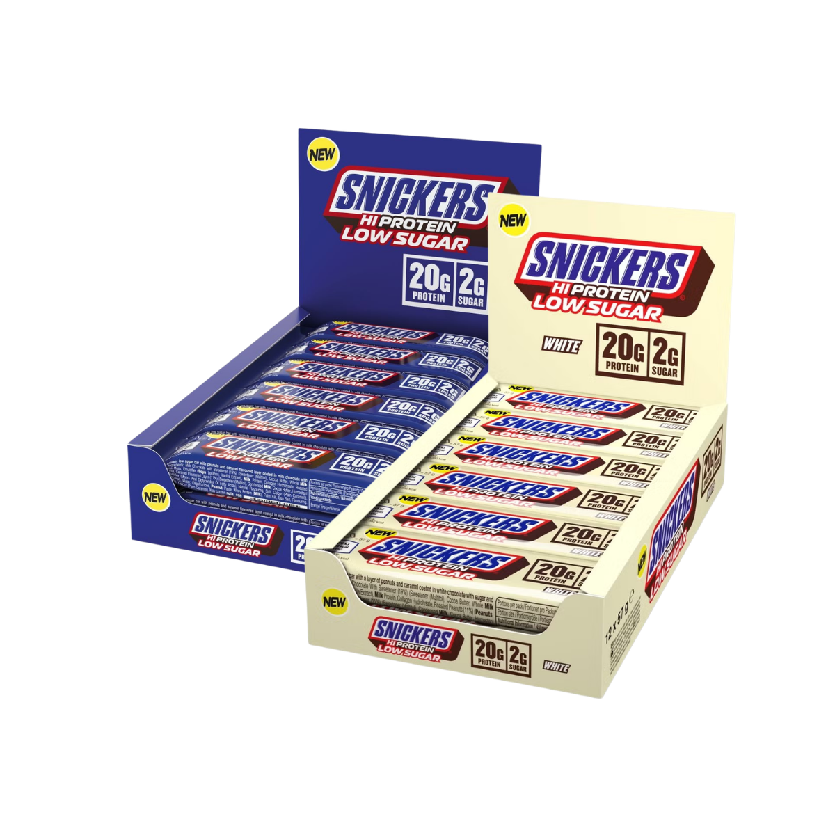 Myprotein UK MyProtein HiProtein Bars - Twin Pack - Snickers White HiProtein Bar - Snickers Original HiProtein Bar - 24Bars