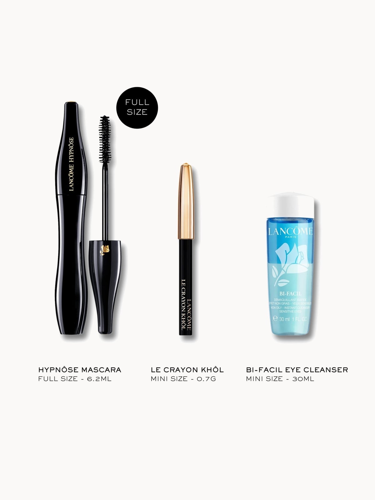 Lancôme Hypnose Mascara, Khol Liner and Mini Bifacil Set (Worth £48.23) 2