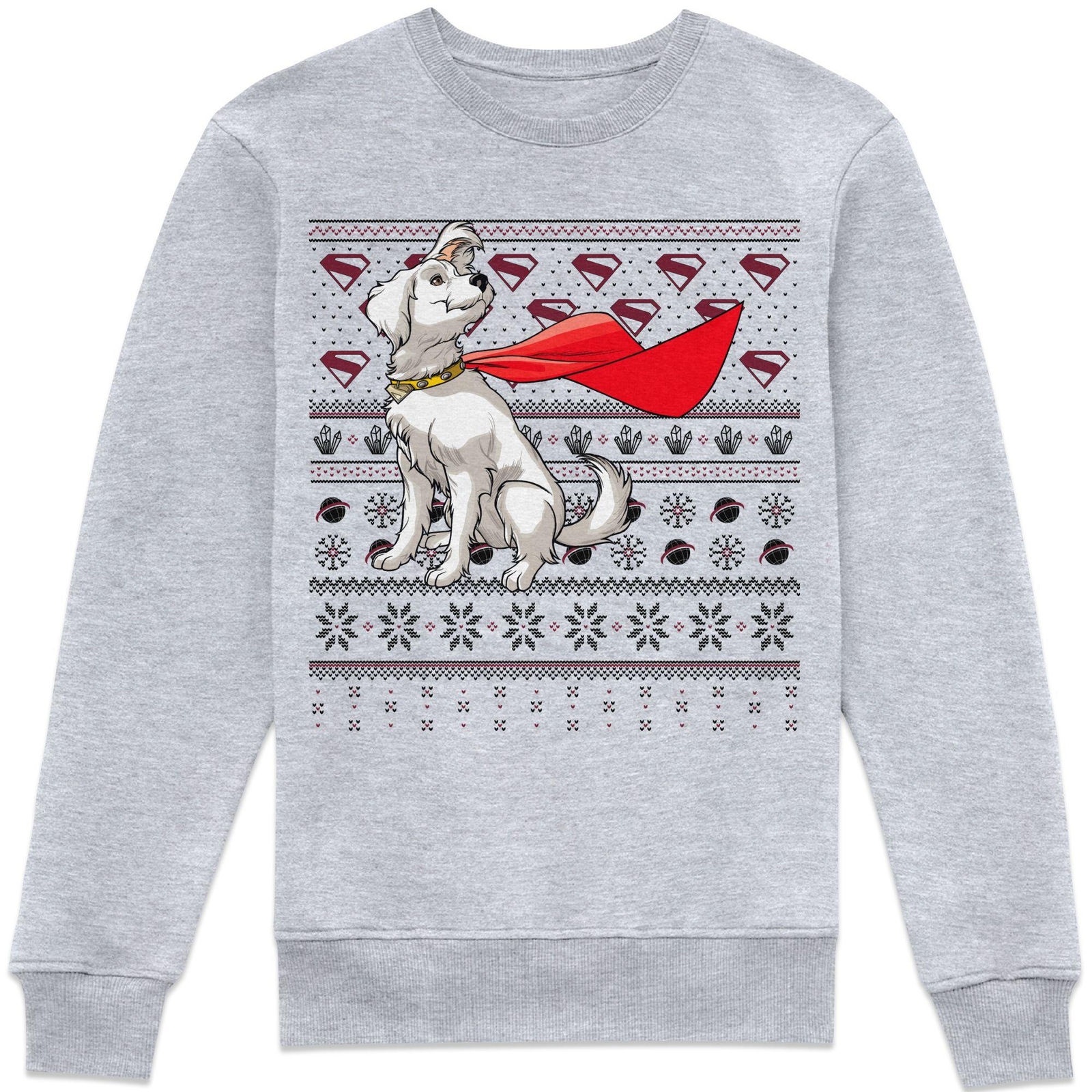 Superman Krypto Christmas Sweatshirt - Grey - XXL
