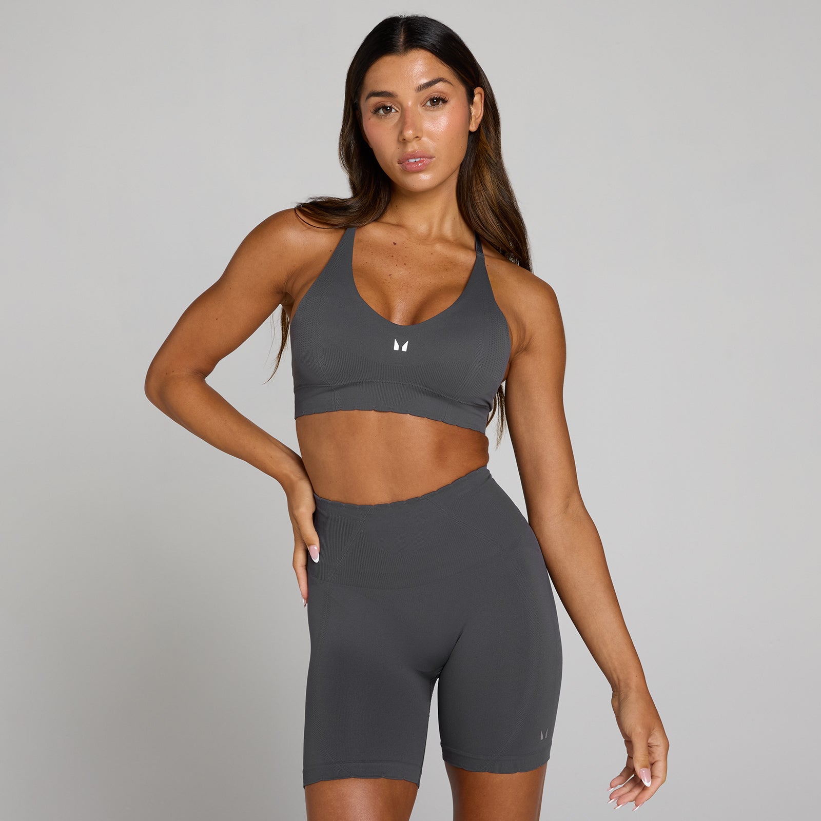 MP Dames Tempo Ultra Naadloze Sport-BH - Robust Grey - XS