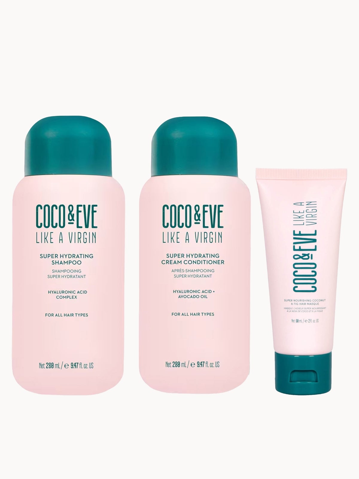 Super Hydrating Shampoo, Conditioner and Mask Trio Routine