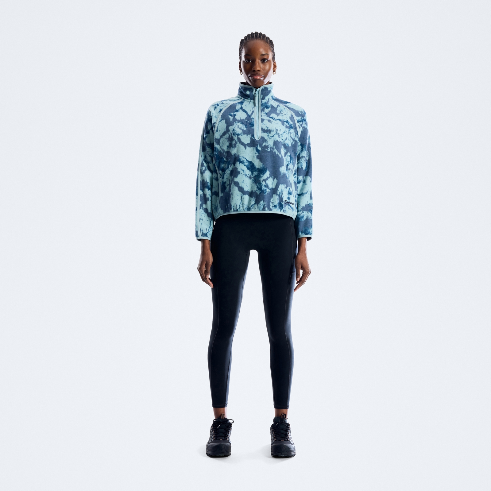 Image of Women's Bamburgh Half Zip Fleece - Blue/Grey