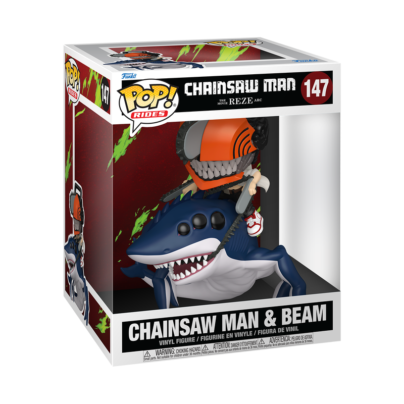 Image of Pop! Ride Deluxe Chainsaw Man & Beam Funko POP Vinyl