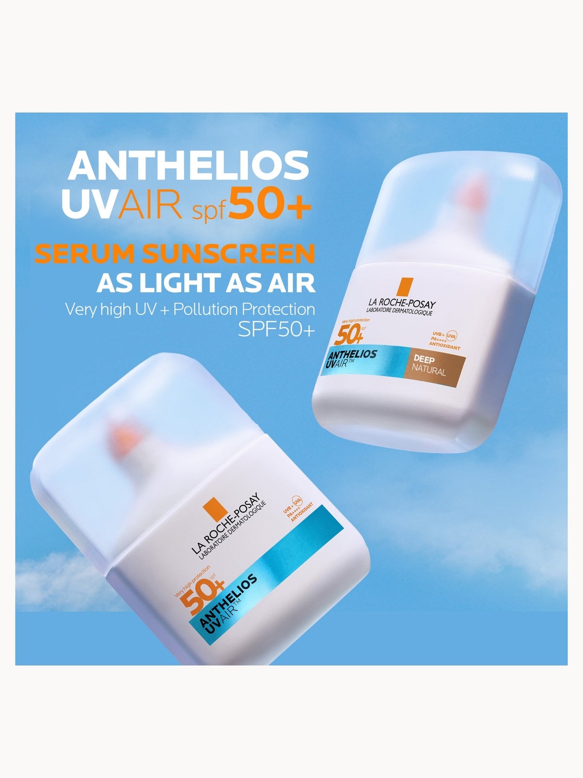 La Roche Posay Anthelios UVAIR Serum Sunscreen SPF50+ Deep with Hyaluronic Acid, Niacinamide & Vitamin E, For all skin types, 50ml 2