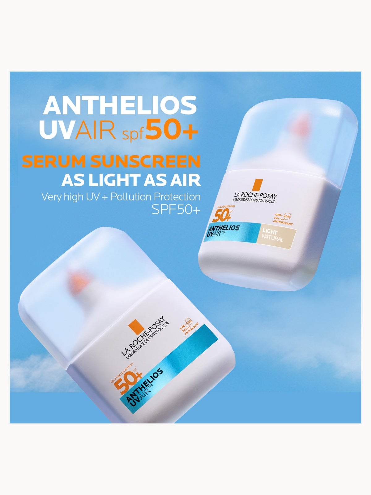 La Roche Posay Anthelios UVAIR Serum Sunscreen SPF50+ Light with Hyaluronic Acid, Niacinamide & Vitamin E, For all skin types, 50ml 2