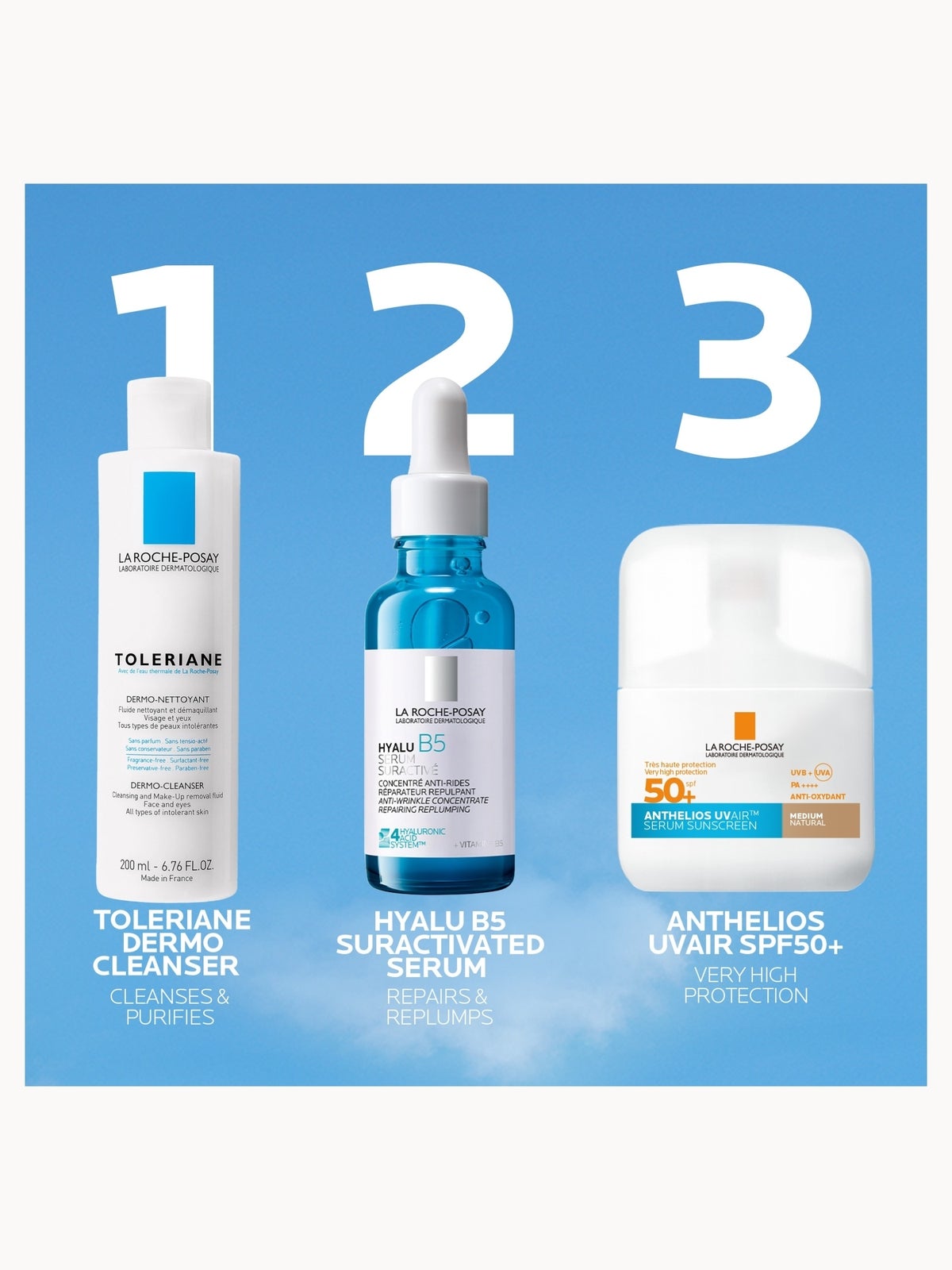 La Roche Posay Anthelios UVAIR Serum Sunscreen SPF50+ Medium with Hyaluronic Acid, Niacinamide & Vitamin E, For all skin types, 50ml 4