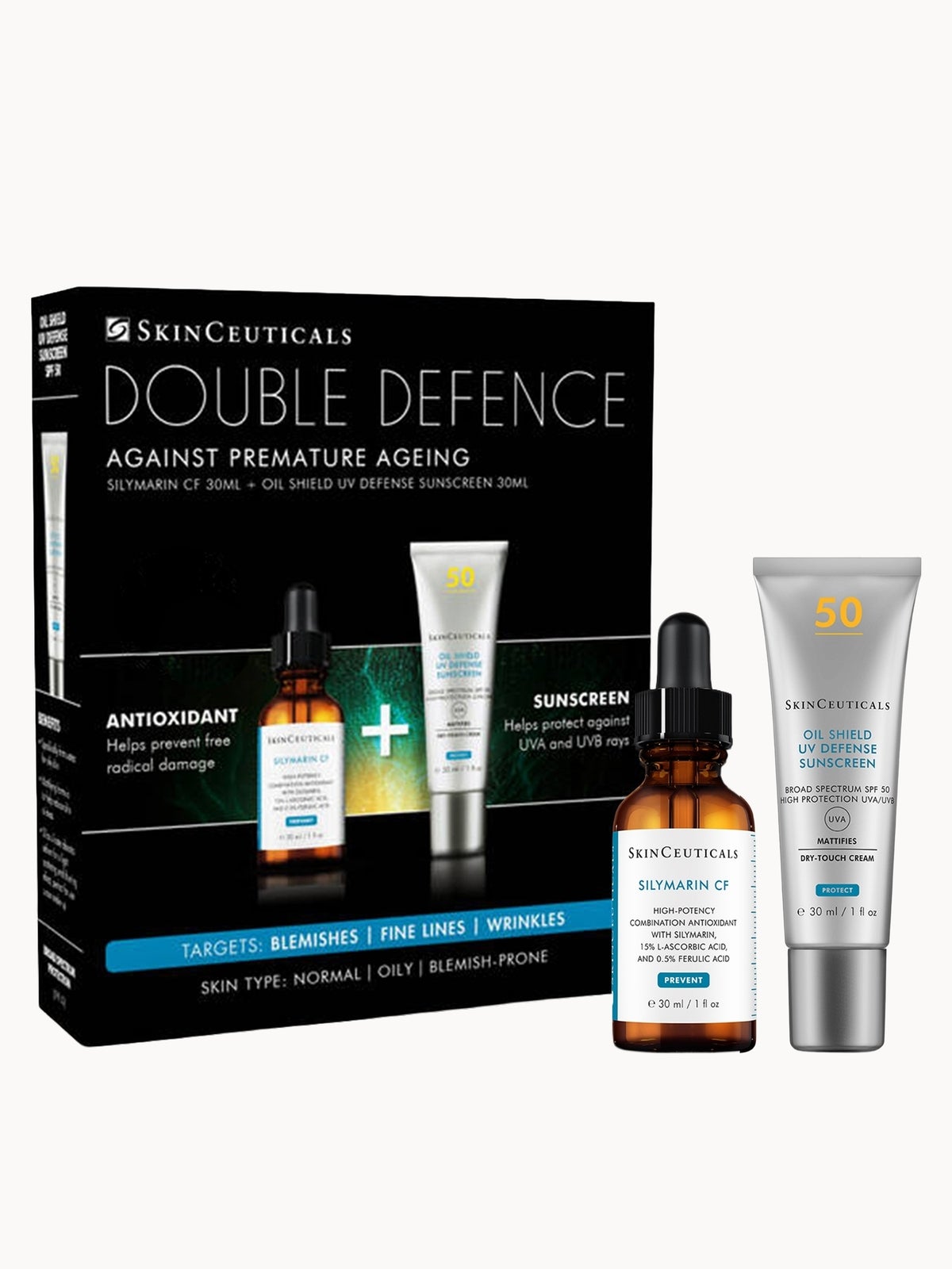 SkinCeuticals Double Defence 2026 Silymarin and Oil Shield UV Kit (Worth £221)
