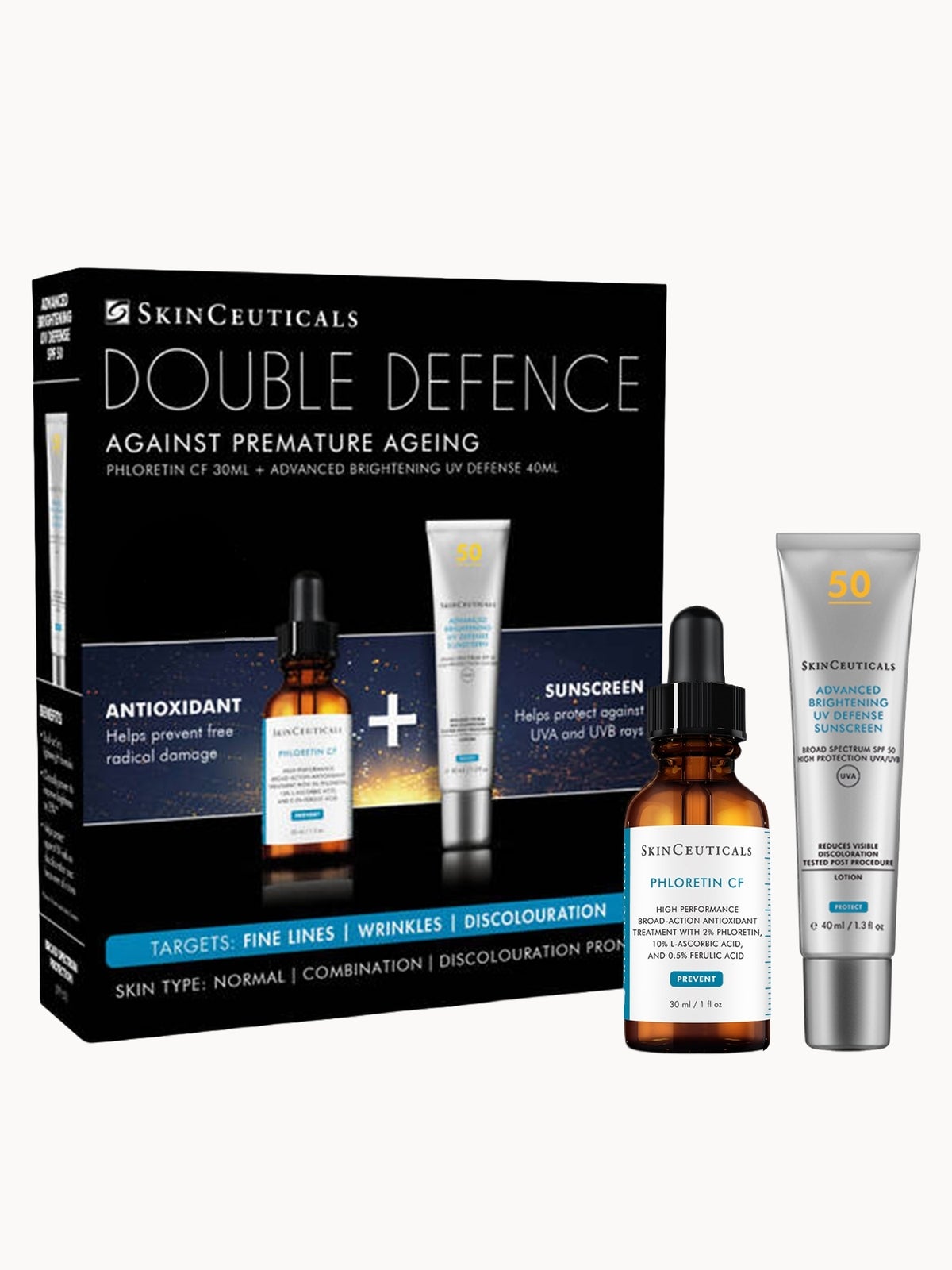 SkinCeuticals Double Defence 2026 Phloretin CF and Advanced Brightening UV Defence Kit (Worth £221)