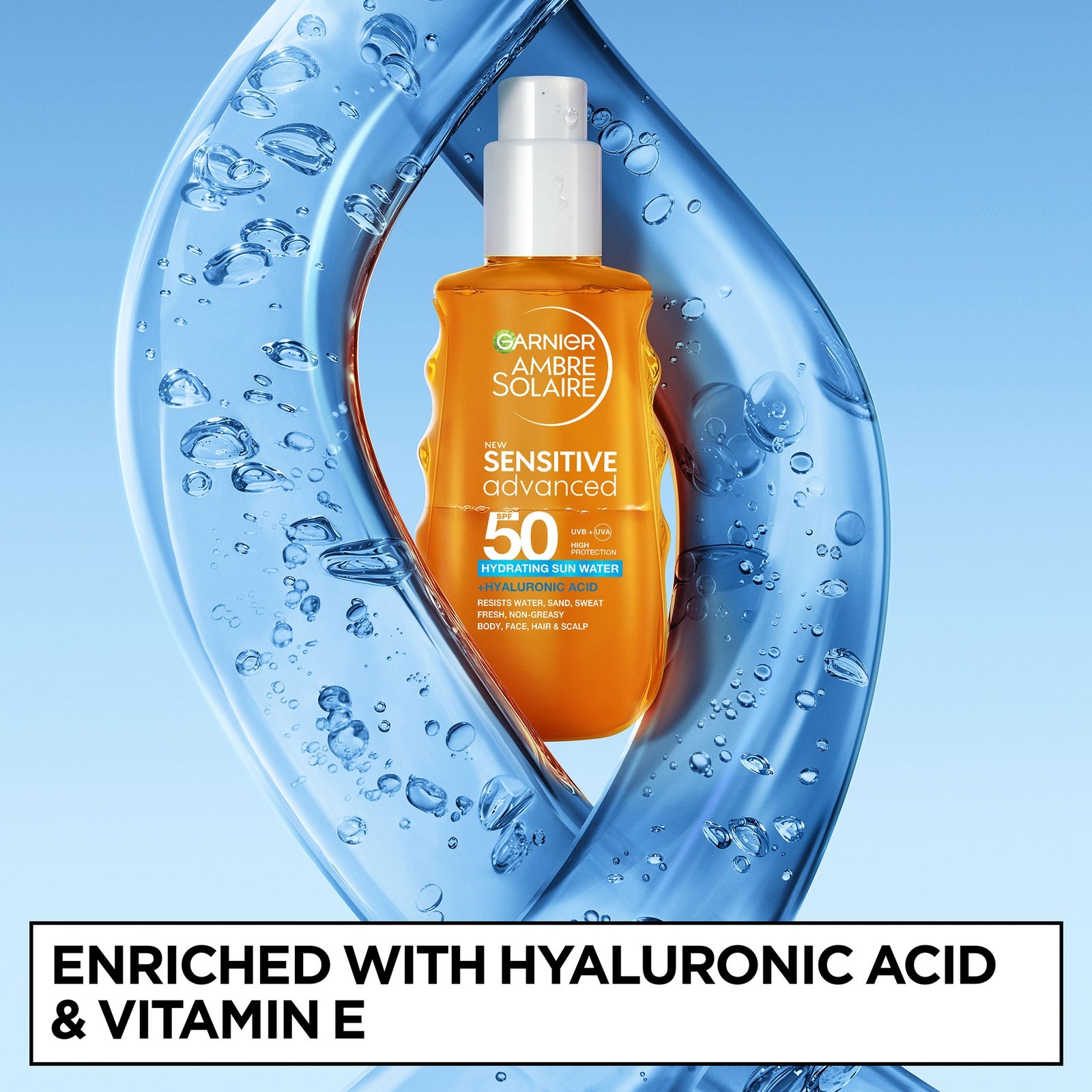 Garnier Ambre Solaire Sensitive Advanced Sun Protection Water SPF50 150ml 3