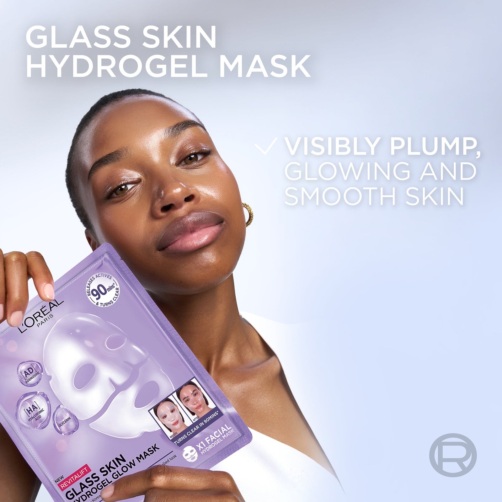 L'Oréal Paris Revitalift Filler Glass Skin Hydrogel Glow Mask 4 pack 4