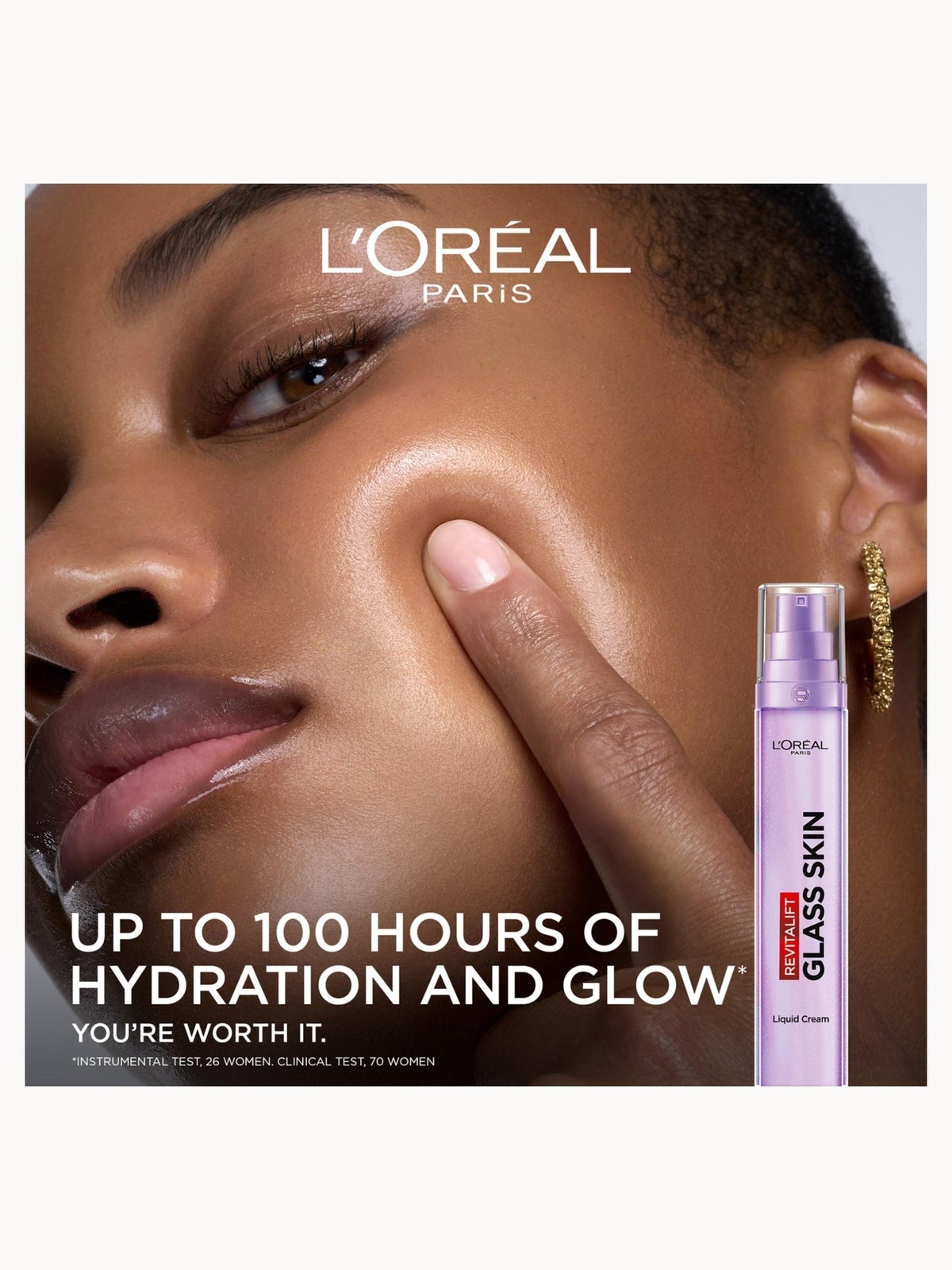 L'Oréal Paris Revitalift Filler Glass Skin Liquid Cream Face Moisturiser, 50ml 2