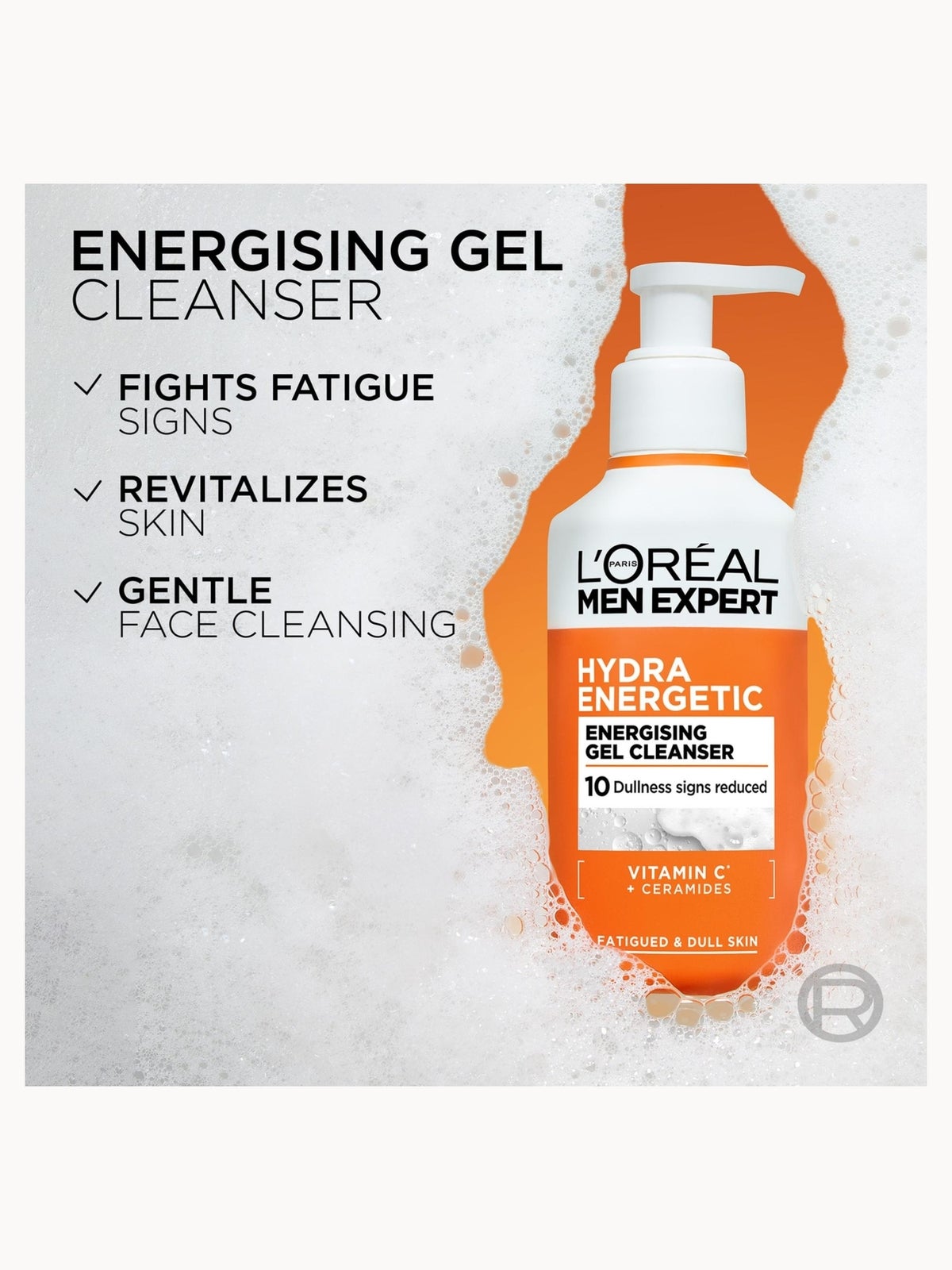 L'Oréal Paris Men Expert Hydra Energetic Energising Gel Pump Cleanser 260ml 2
