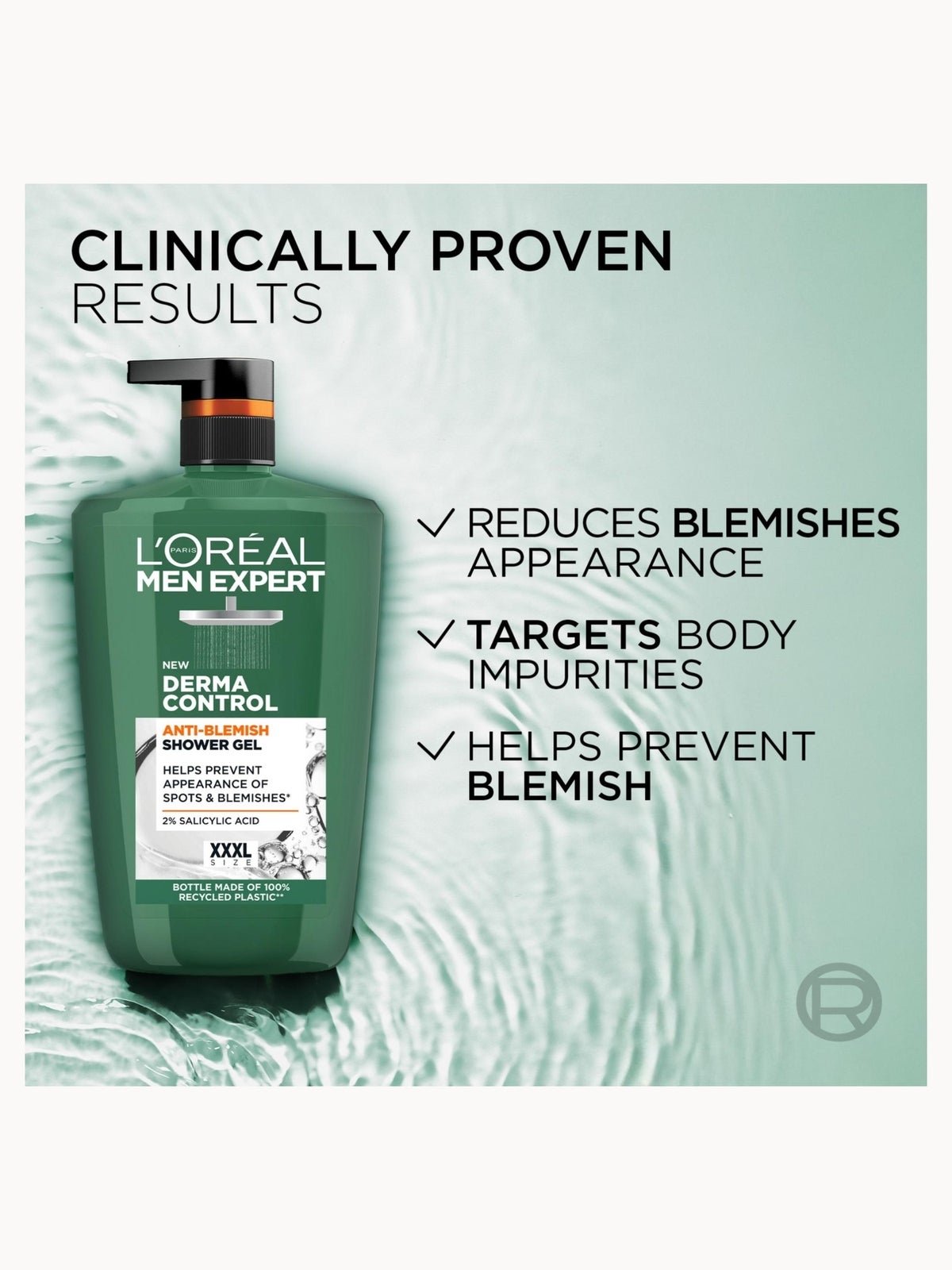 L'Oréal Men Expert Derma Control Anti-Blemish Shower Gel 2% Salicylic Acid 1L 3