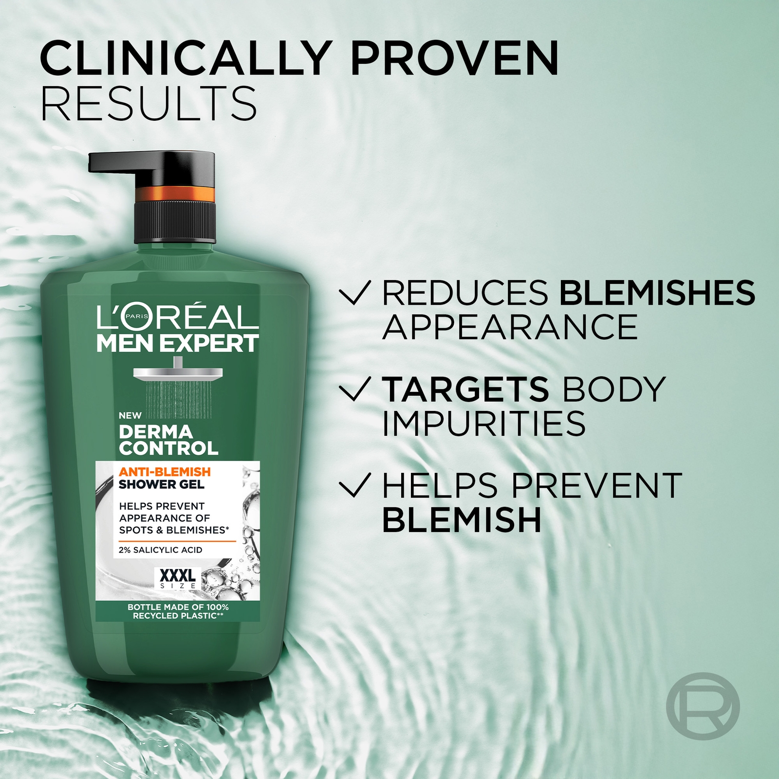Thumbnail - L'Oréal Men Expert Derma Control Anti-Blemish Shower Gel 2% Salicylic Acid 1L