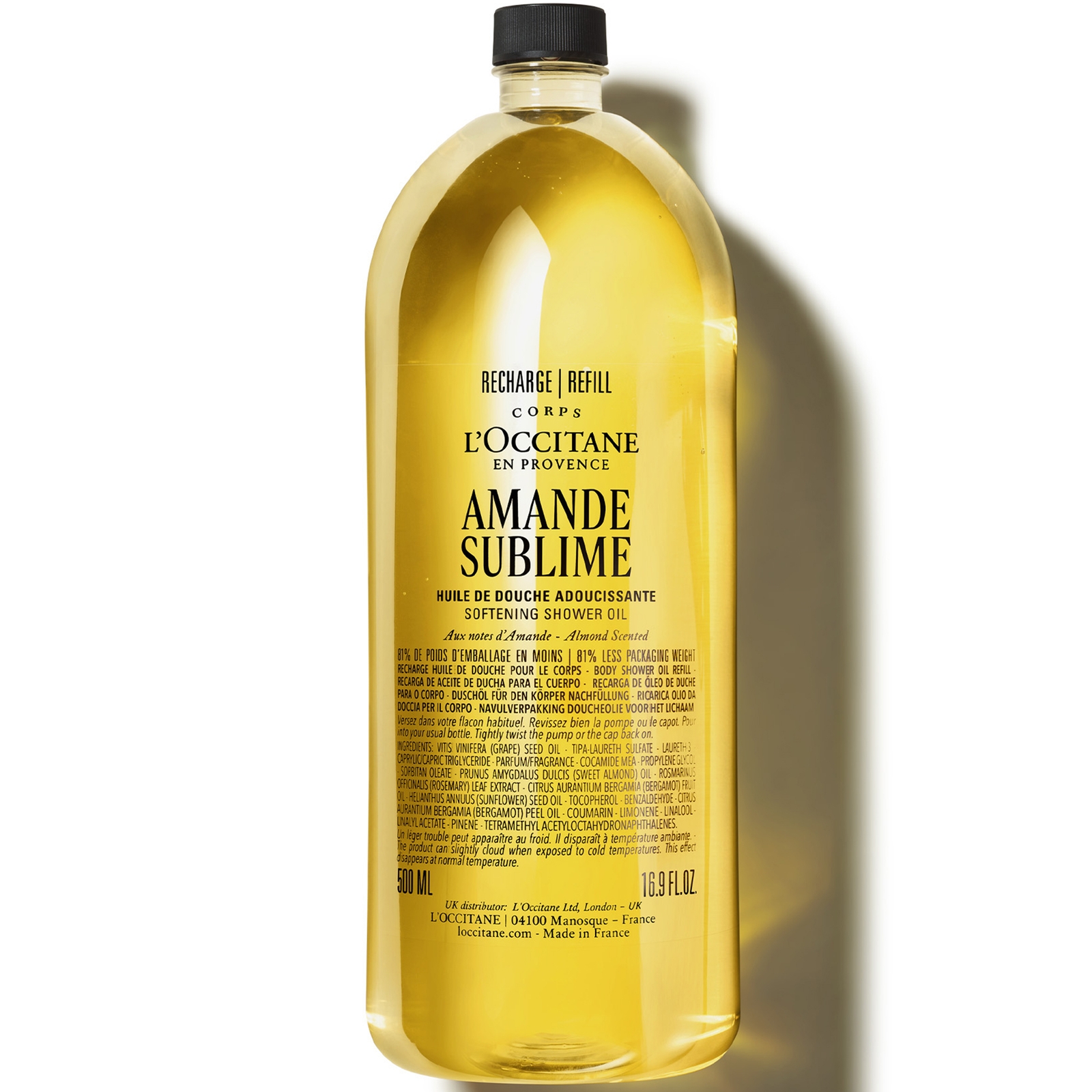 L'Occitane Amande (Almond) Refill Shower Oil 500ml